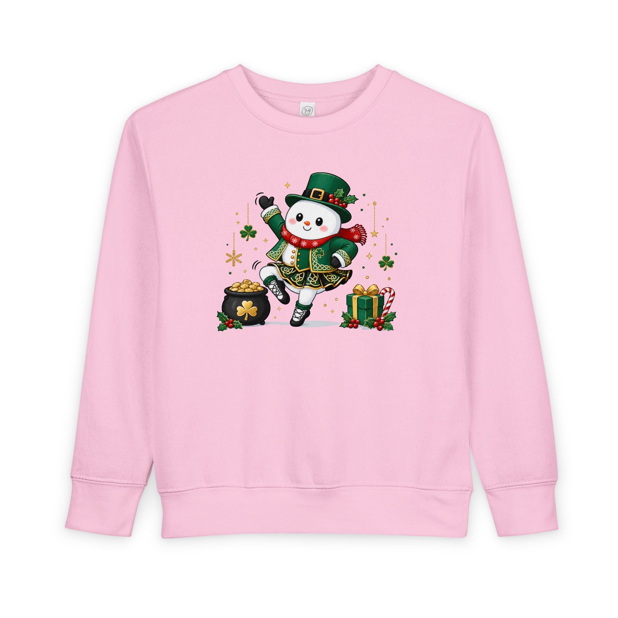 Toddler Irish Dancing Snowman Sweatshirt, St. Patrick's Day Irish Dancer, Celtic Christmas Snowman, Irish Dance Gift, Holiday Crewneck
