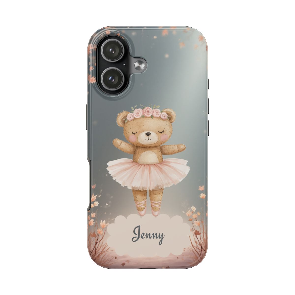 Ballerina Bear Phone Case, Personalized iPhone Samsung Cover, Adorable Kids Gift, Custom Protective Case, Ballet Themed Design, Tough Shell