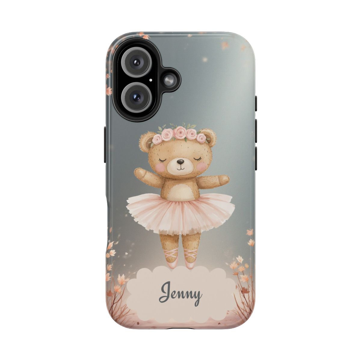 Ballerina Bear Phone Case, Personalized iPhone Samsung Cover, Adorable Kids Gift, Custom Protective Case, Ballet Themed Design, Tough Shell