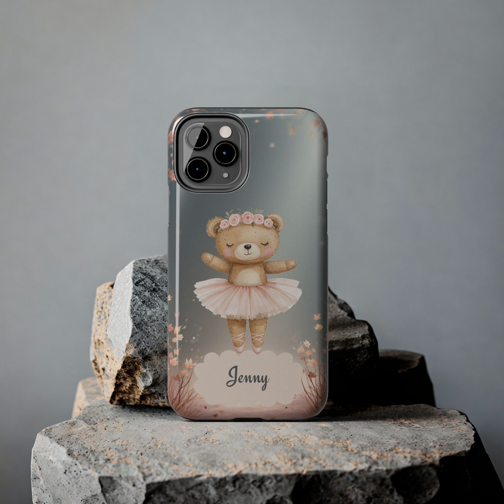 Ballerina Bear Phone Case, Personalized iPhone Samsung Cover, Adorable Kids Gift, Custom Protective Case, Ballet Themed Design, Tough Shell