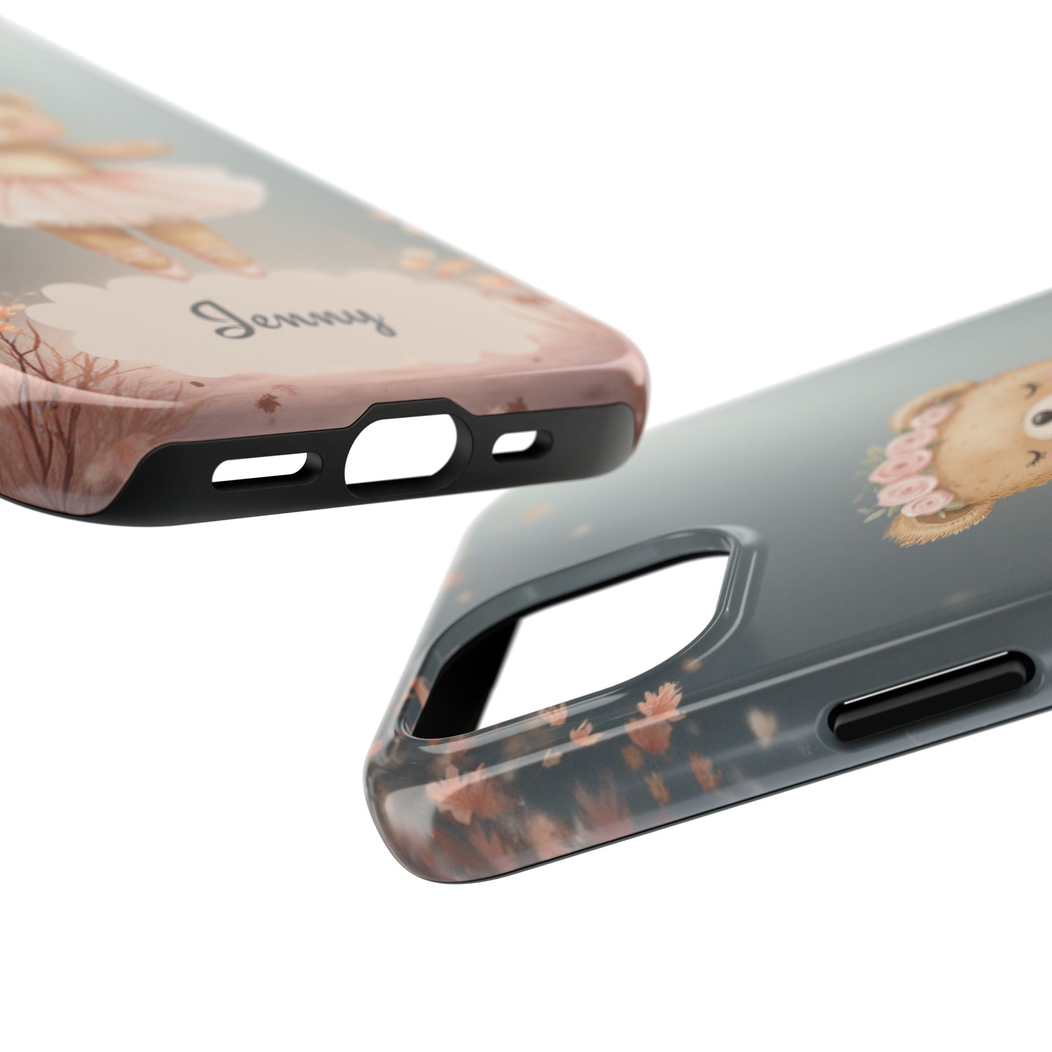 Ballerina Bear Phone Case, Personalized iPhone Samsung Cover, Adorable Kids Gift, Custom Protective Case, Ballet Themed Design, Tough Shell