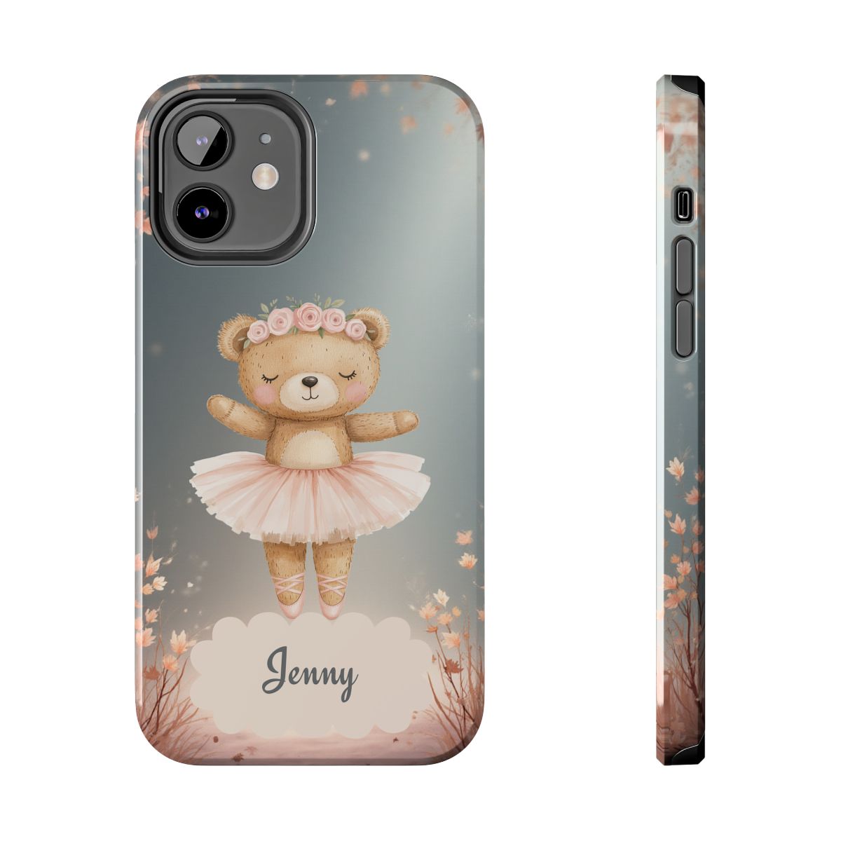 Ballerina Bear Phone Case, Personalized iPhone Samsung Cover, Adorable Kids Gift, Custom Protective Case, Ballet Themed Design, Tough Shell