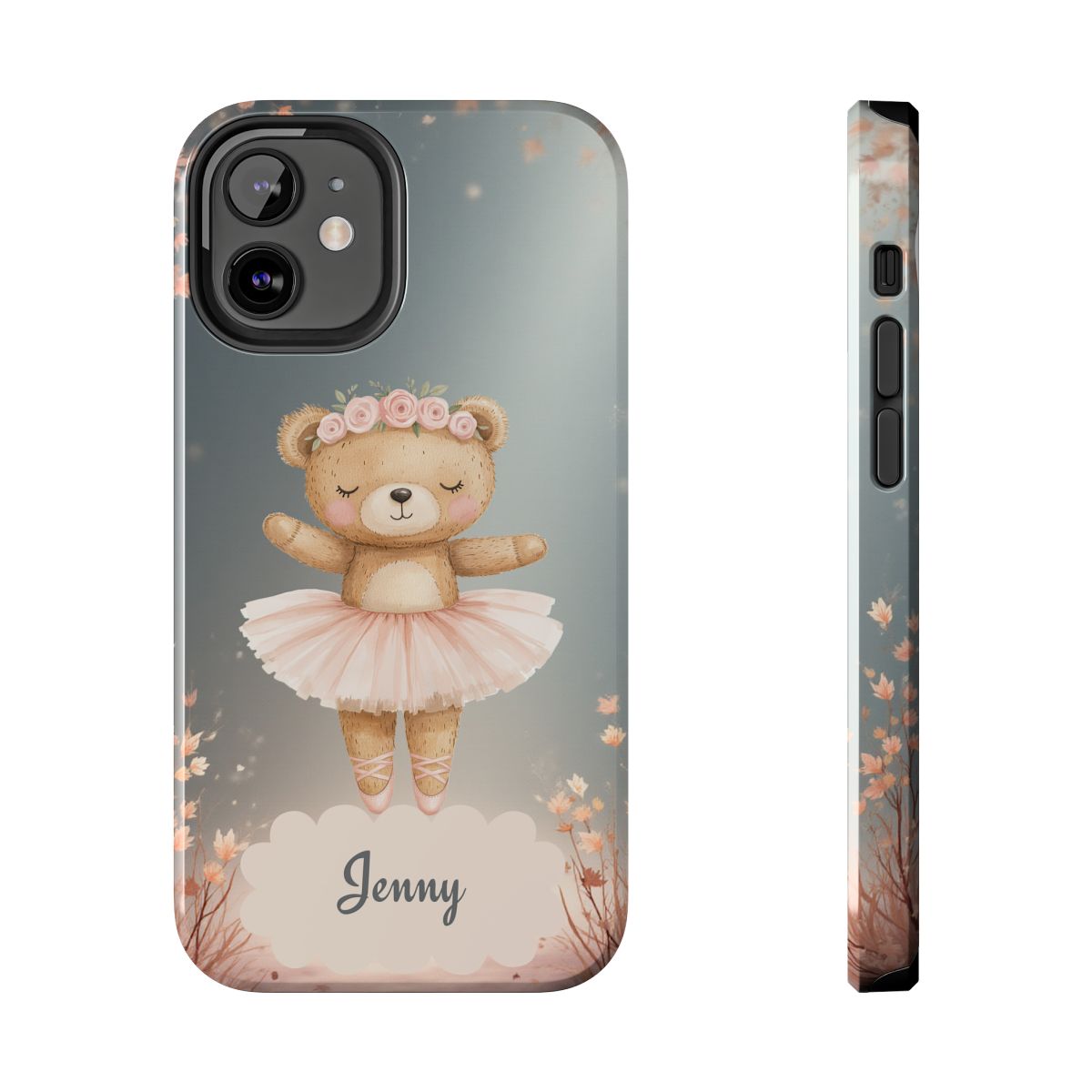 Ballerina Bear Phone Case, Personalized iPhone Samsung Cover, Adorable Kids Gift, Custom Protective Case, Ballet Themed Design, Tough Shell