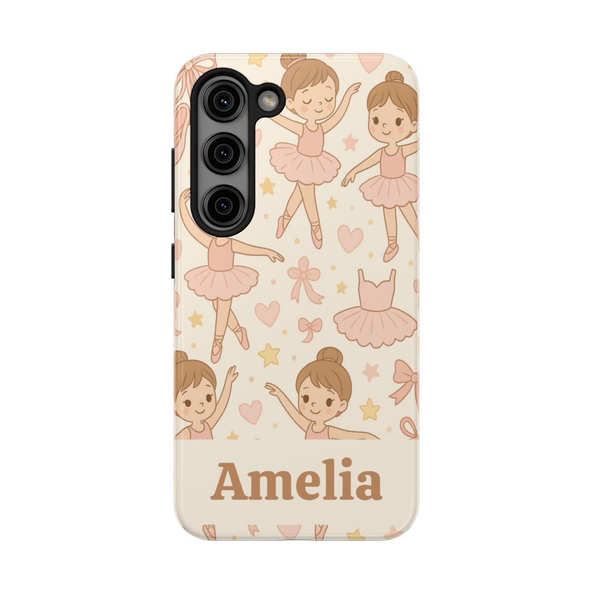 Personalized Ballerina Phone Case, Young Dancer Gift, Ballet Dancer Design, Custom Name iPhone Cover, Kids Gift Idea, Shockproof Protection