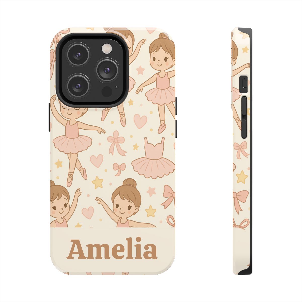 Personalized Ballerina Phone Case, Young Dancer Gift, Ballet Dancer Design, Custom Name iPhone Cover, Kids Gift Idea, Shockproof Protection