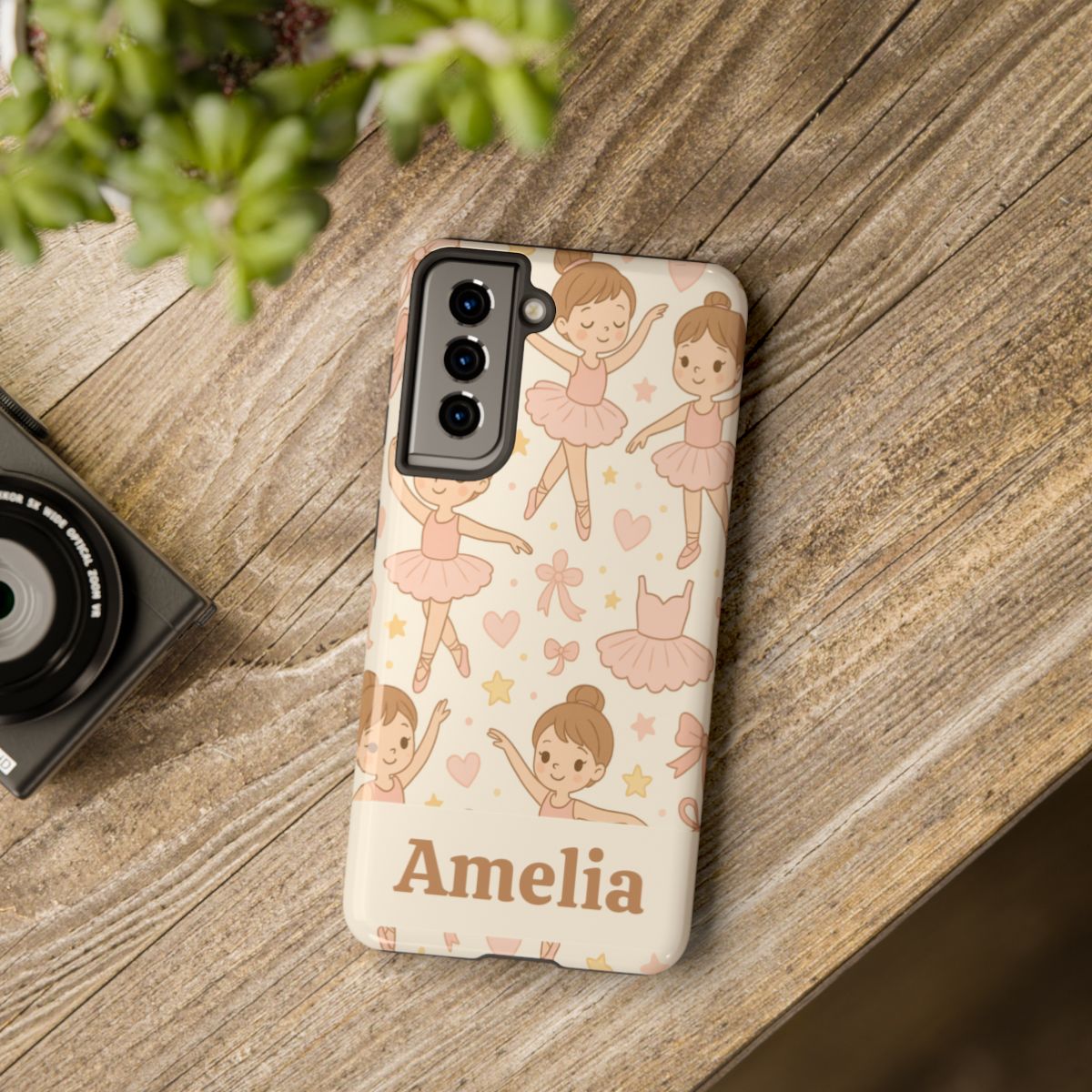 Personalized Ballerina Phone Case, Young Dancer Gift, Ballet Dancer Design, Custom Name iPhone Cover, Kids Gift Idea, Shockproof Protection