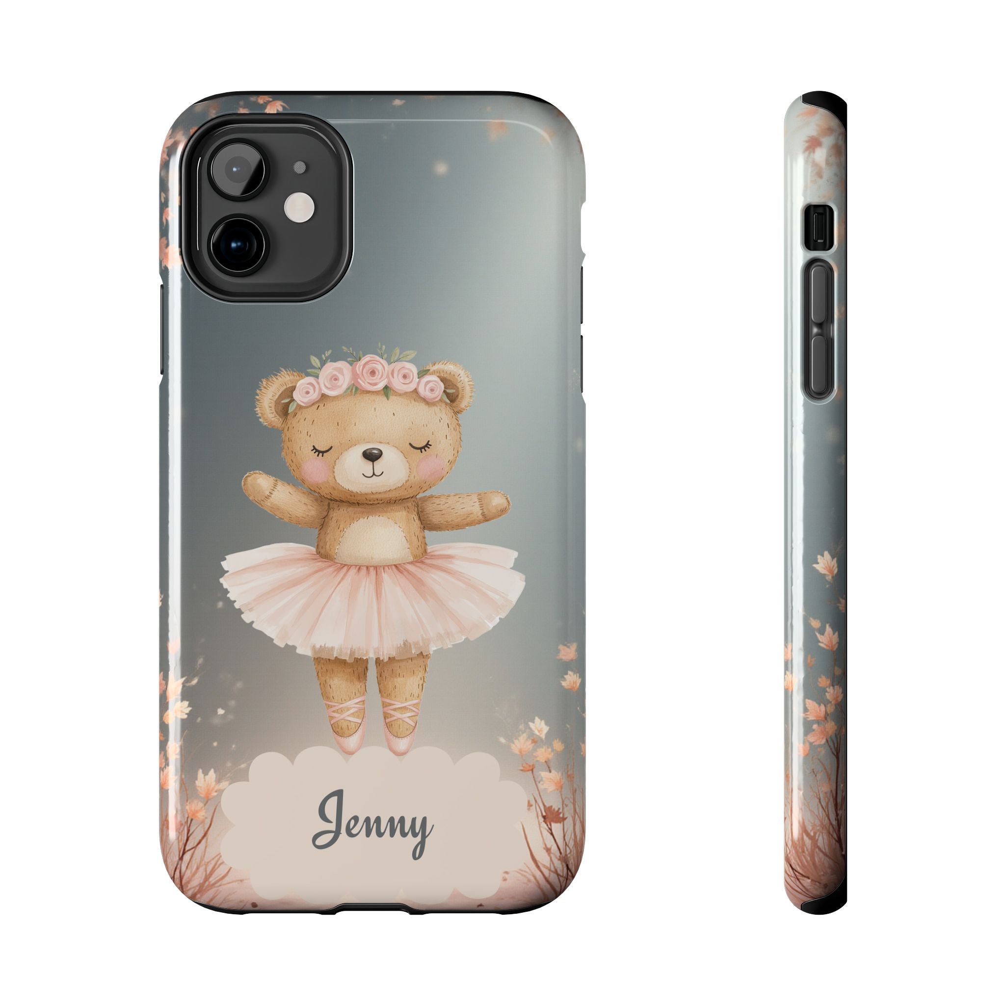 Ballerina Bear Phone Case, Personalized iPhone Samsung Cover, Adorable Kids Gift, Custom Protective Case, Ballet Themed Design, Tough Shell
