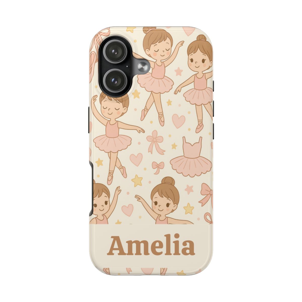 Personalized Ballerina Phone Case, Young Dancer Gift, Ballet Dancer Design, Custom Name iPhone Cover, Kids Gift Idea, Shockproof Protection