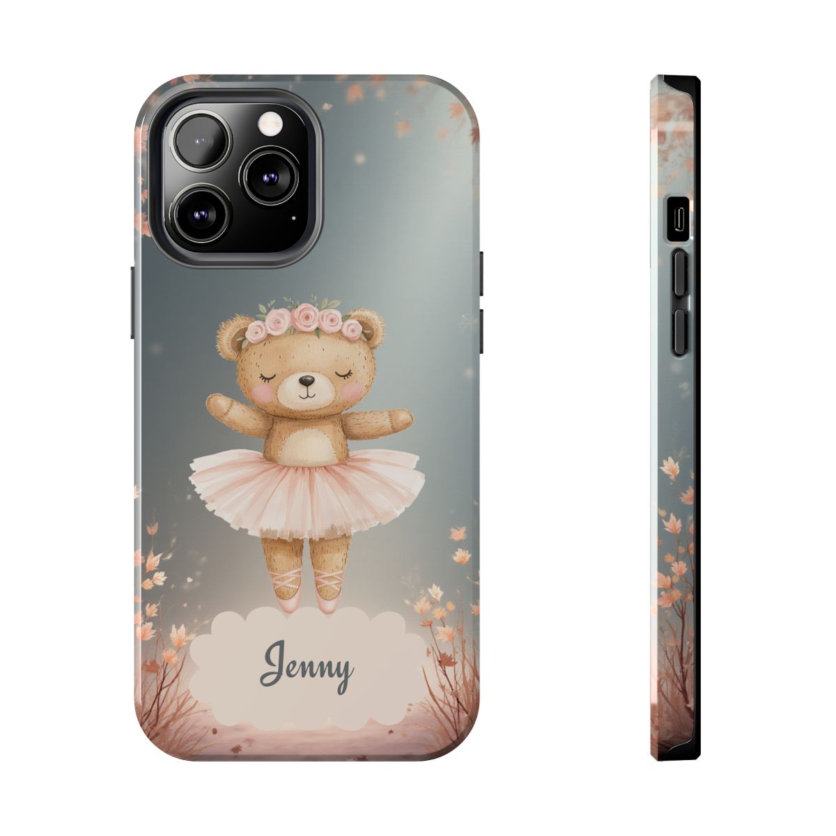 Ballerina Bear Phone Case, Personalized iPhone Samsung Cover, Adorable Kids Gift, Custom Protective Case, Ballet Themed Design, Tough Shell
