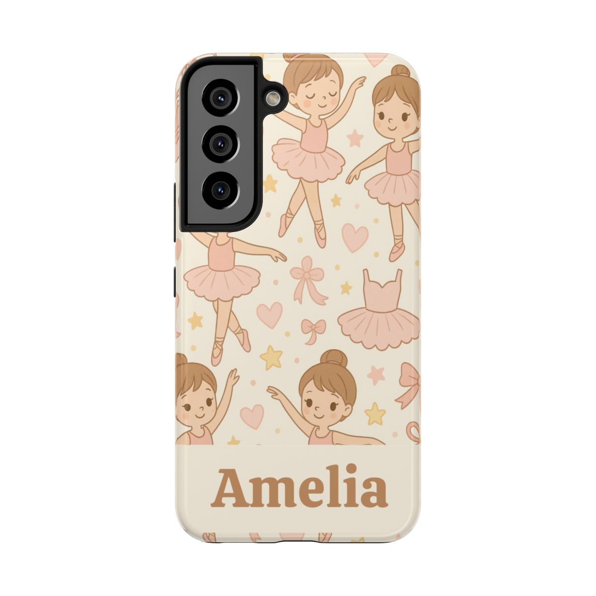 Personalized Ballerina Phone Case, Young Dancer Gift, Ballet Dancer Design, Custom Name iPhone Cover, Kids Gift Idea, Shockproof Protection