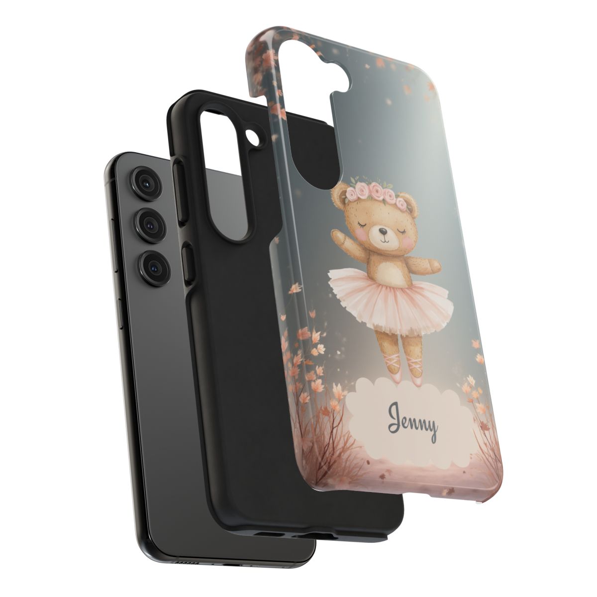 Ballerina Bear Phone Case, Personalized iPhone Samsung Cover, Adorable Kids Gift, Custom Protective Case, Ballet Themed Design, Tough Shell