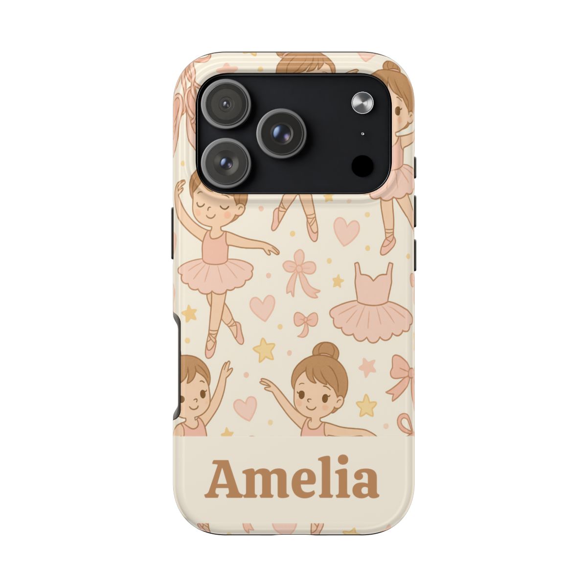 Personalized Ballerina Phone Case, Young Dancer Gift, Ballet Dancer Design, Custom Name iPhone Cover, Kids Gift Idea, Shockproof Protection