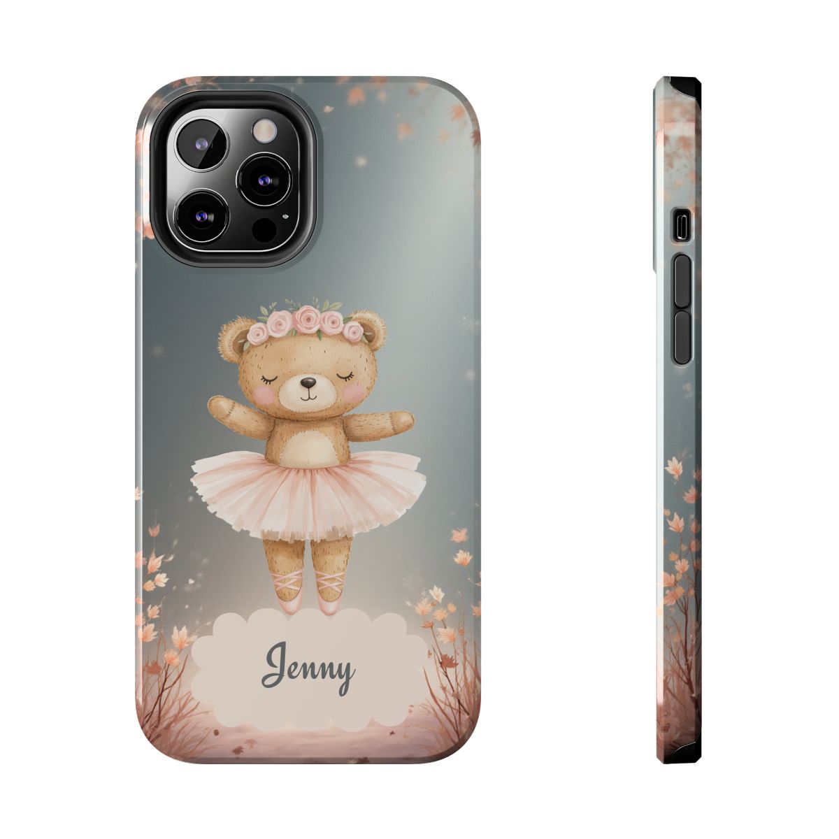 Ballerina Bear Phone Case, Personalized iPhone Samsung Cover, Adorable Kids Gift, Custom Protective Case, Ballet Themed Design, Tough Shell