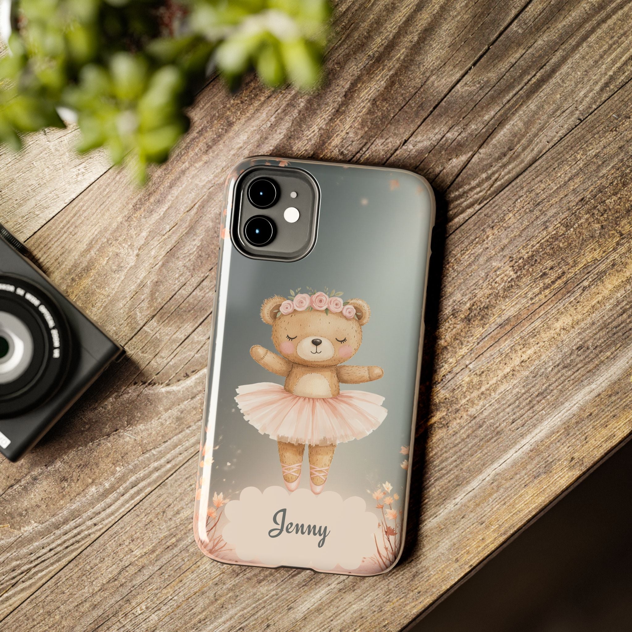 Ballerina Bear Phone Case, Personalized iPhone Samsung Cover, Adorable Kids Gift, Custom Protective Case, Ballet Themed Design, Tough Shell