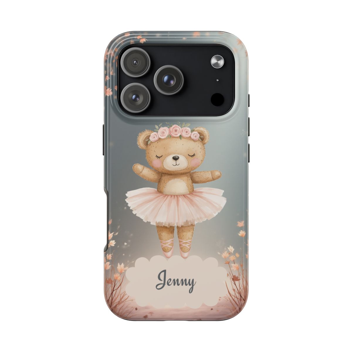 Ballerina Bear Phone Case, Personalized iPhone Samsung Cover, Adorable Kids Gift, Custom Protective Case, Ballet Themed Design, Tough Shell