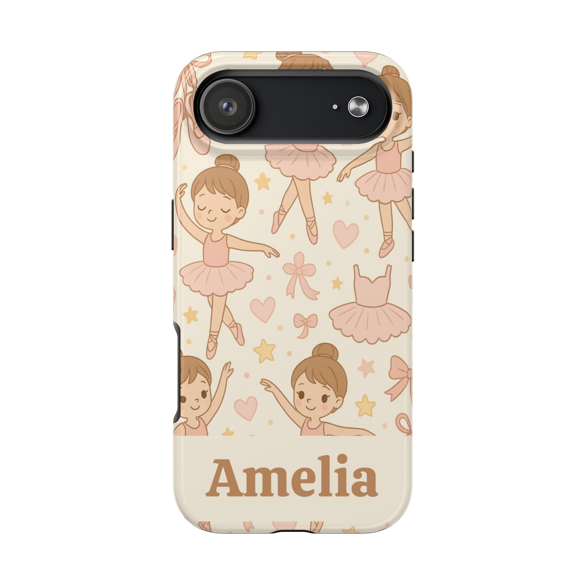 Personalized Ballerina Phone Case, Young Dancer Gift, Ballet Dancer Design, Custom Name iPhone Cover, Kids Gift Idea, Shockproof Protection