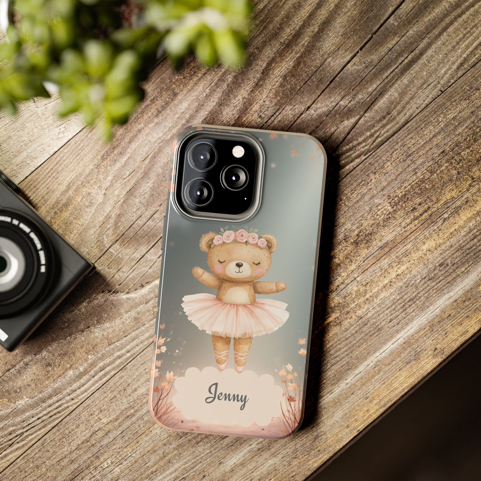 Ballerina Bear Phone Case, Personalized iPhone Samsung Cover, Adorable Kids Gift, Custom Protective Case, Ballet Themed Design, Tough Shell