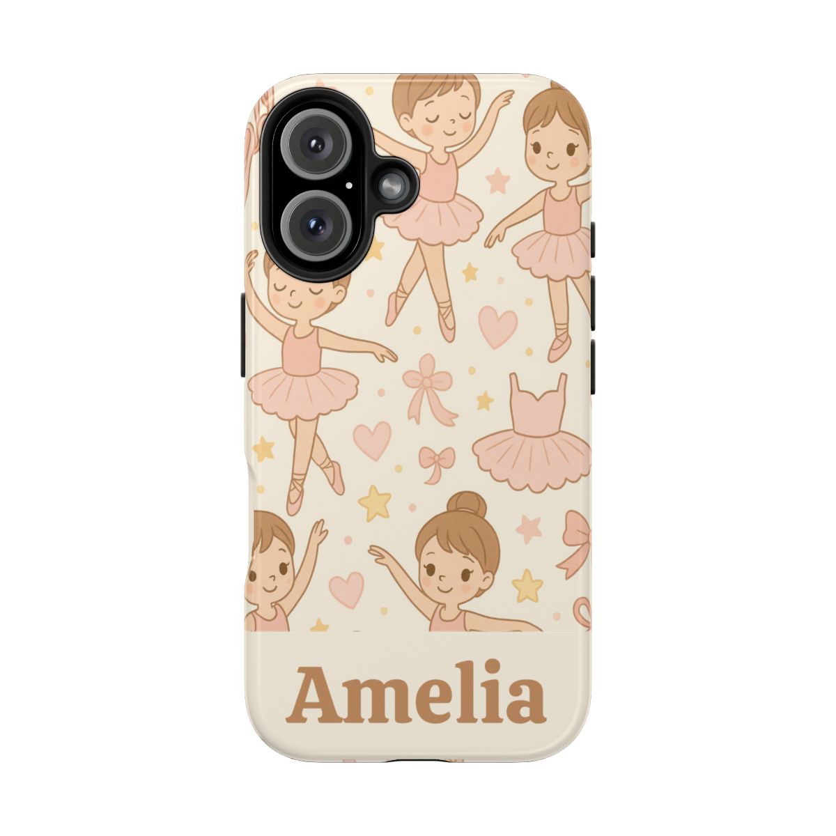 Personalized Ballerina Phone Case, Young Dancer Gift, Ballet Dancer Design, Custom Name iPhone Cover, Kids Gift Idea, Shockproof Protection