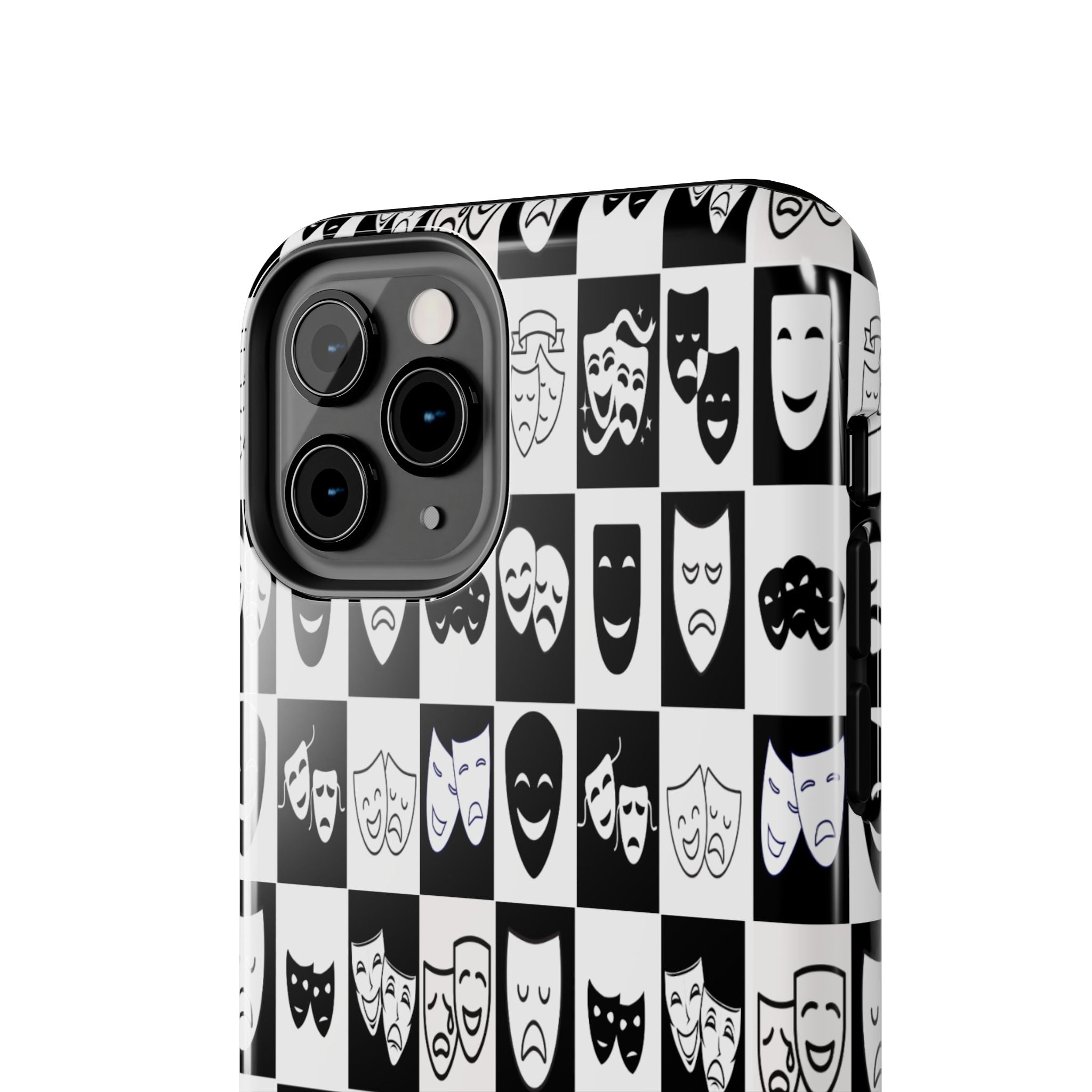 Tough Phone Cases Theatre Mask Phone Case | Drama Lover Gift | Black & White Stage Design | Tough Protective Case | iPhone Samsung Cover
