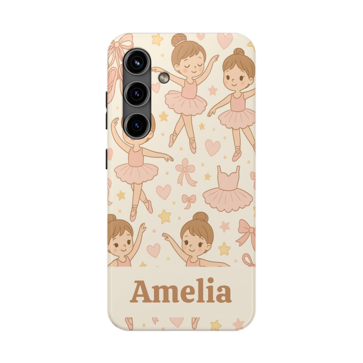 Personalized Ballerina Phone Case, Young Dancer Gift, Ballet Dancer Design, Custom Name iPhone Cover, Kids Gift Idea, Shockproof Protection
