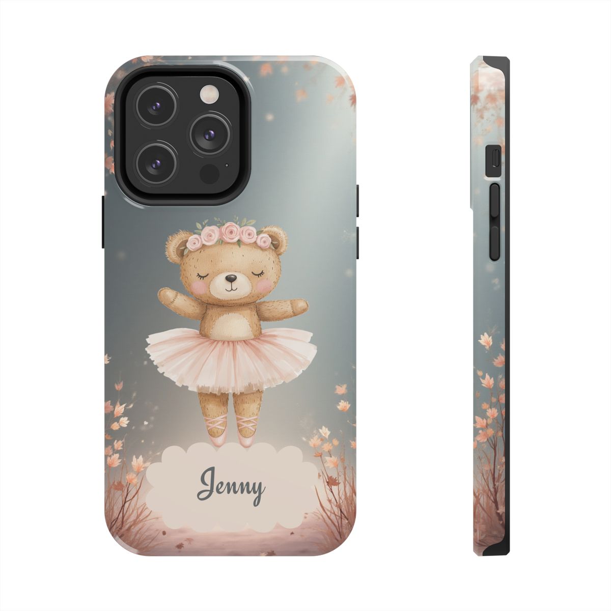Ballerina Bear Phone Case, Personalized iPhone Samsung Cover, Adorable Kids Gift, Custom Protective Case, Ballet Themed Design, Tough Shell