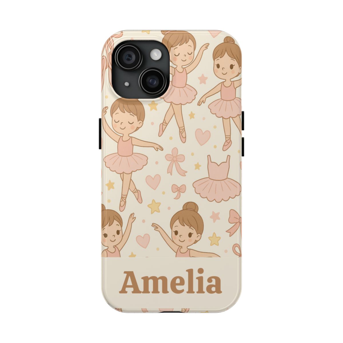 Personalized Ballerina Phone Case, Young Dancer Gift, Ballet Dancer Design, Custom Name iPhone Cover, Kids Gift Idea, Shockproof Protection