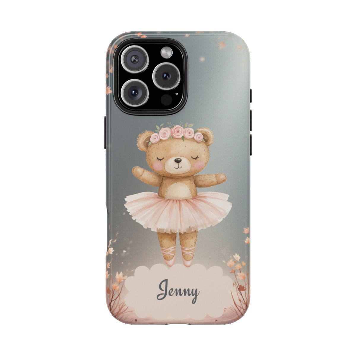 Ballerina Bear Phone Case, Personalized iPhone Samsung Cover, Adorable Kids Gift, Custom Protective Case, Ballet Themed Design, Tough Shell