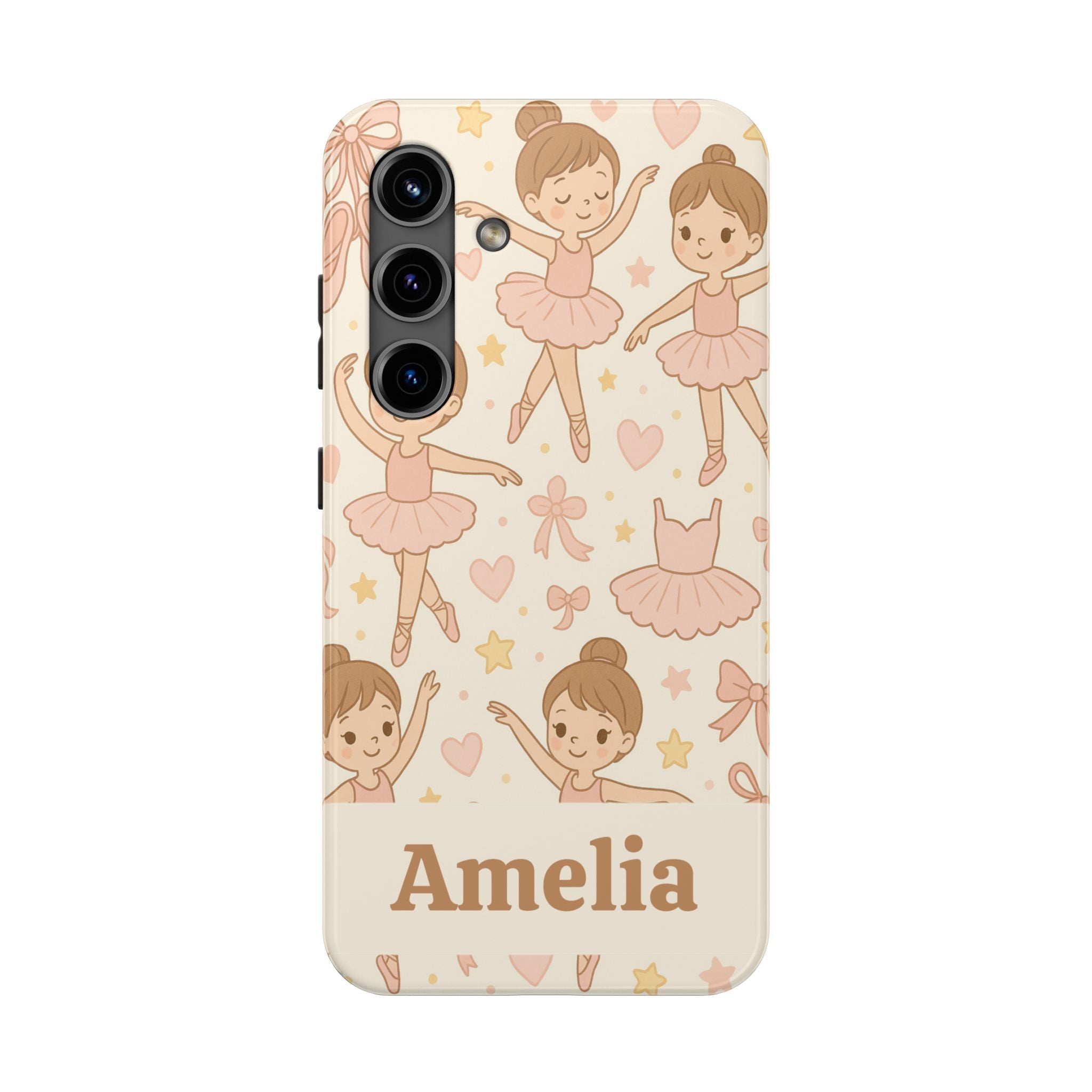 Personalized Ballerina Phone Case, Young Dancer Gift, Ballet Dancer Design, Custom Name iPhone Cover, Kids Gift Idea, Shockproof Protection