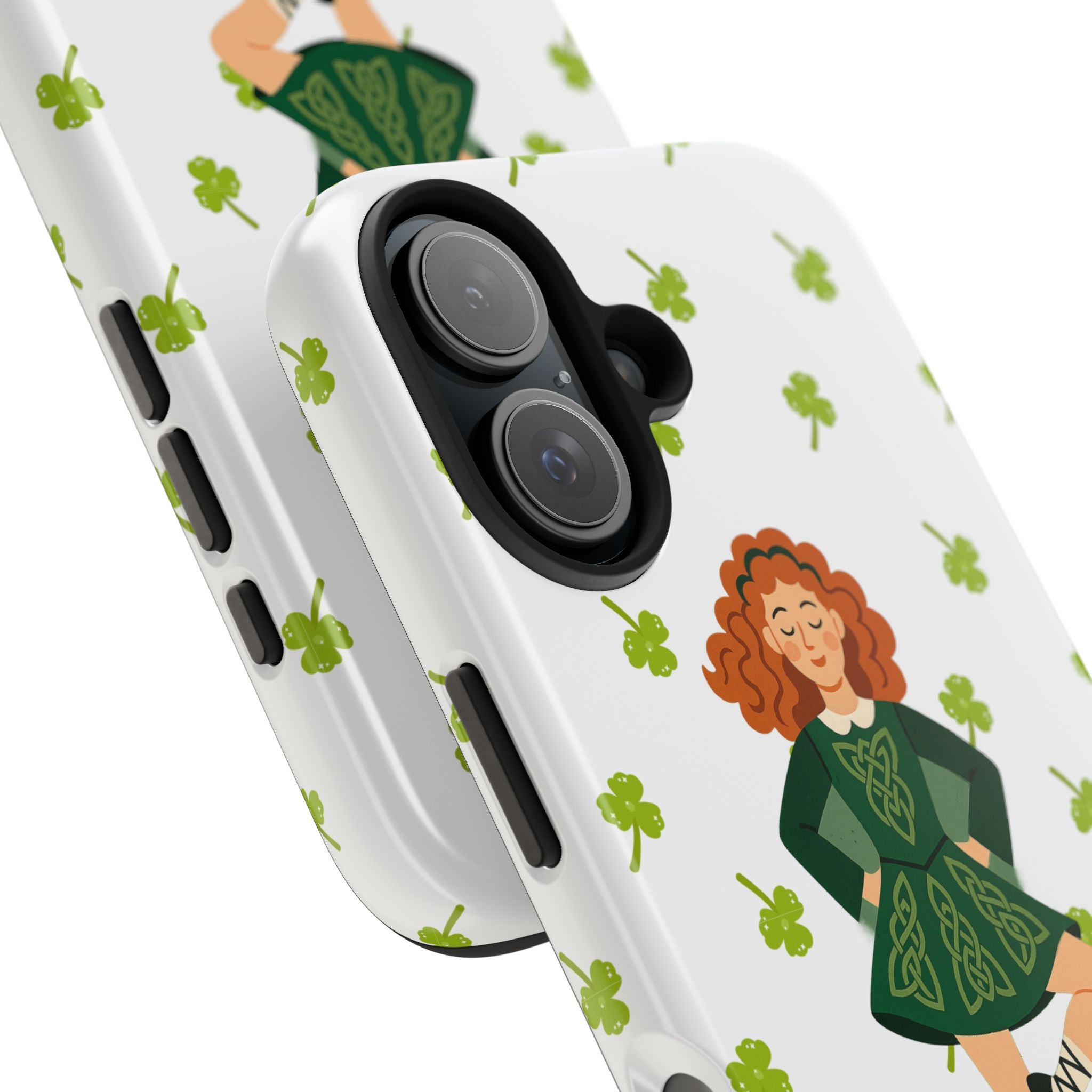 Custom Irish Dance Phone Case, Personalized with Dancer Name, Shamrock Design, Tough iPhone Cover, St. Patrick's Day Gift, Unique Dance Gift