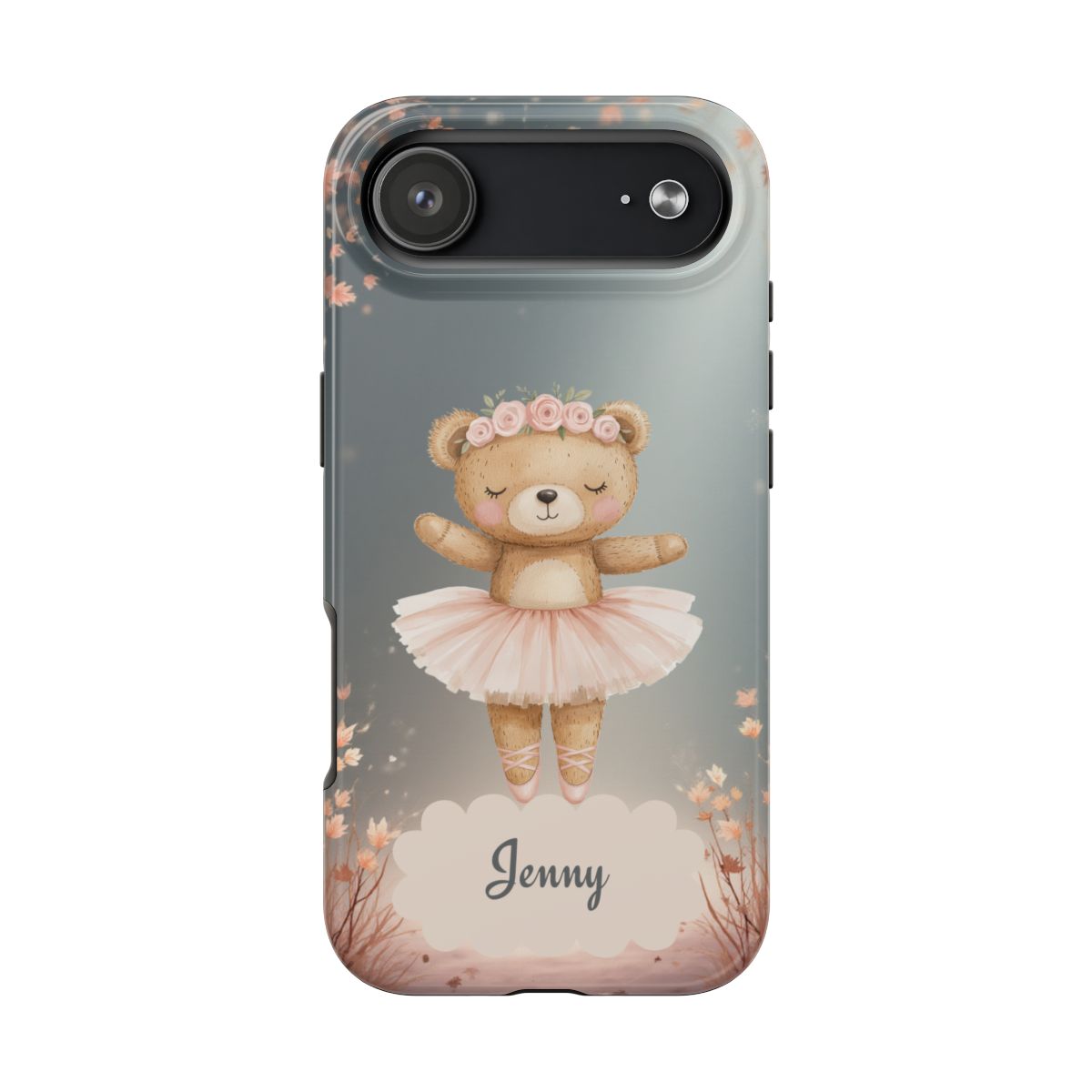 Ballerina Bear Phone Case, Personalized iPhone Samsung Cover, Adorable Kids Gift, Custom Protective Case, Ballet Themed Design, Tough Shell