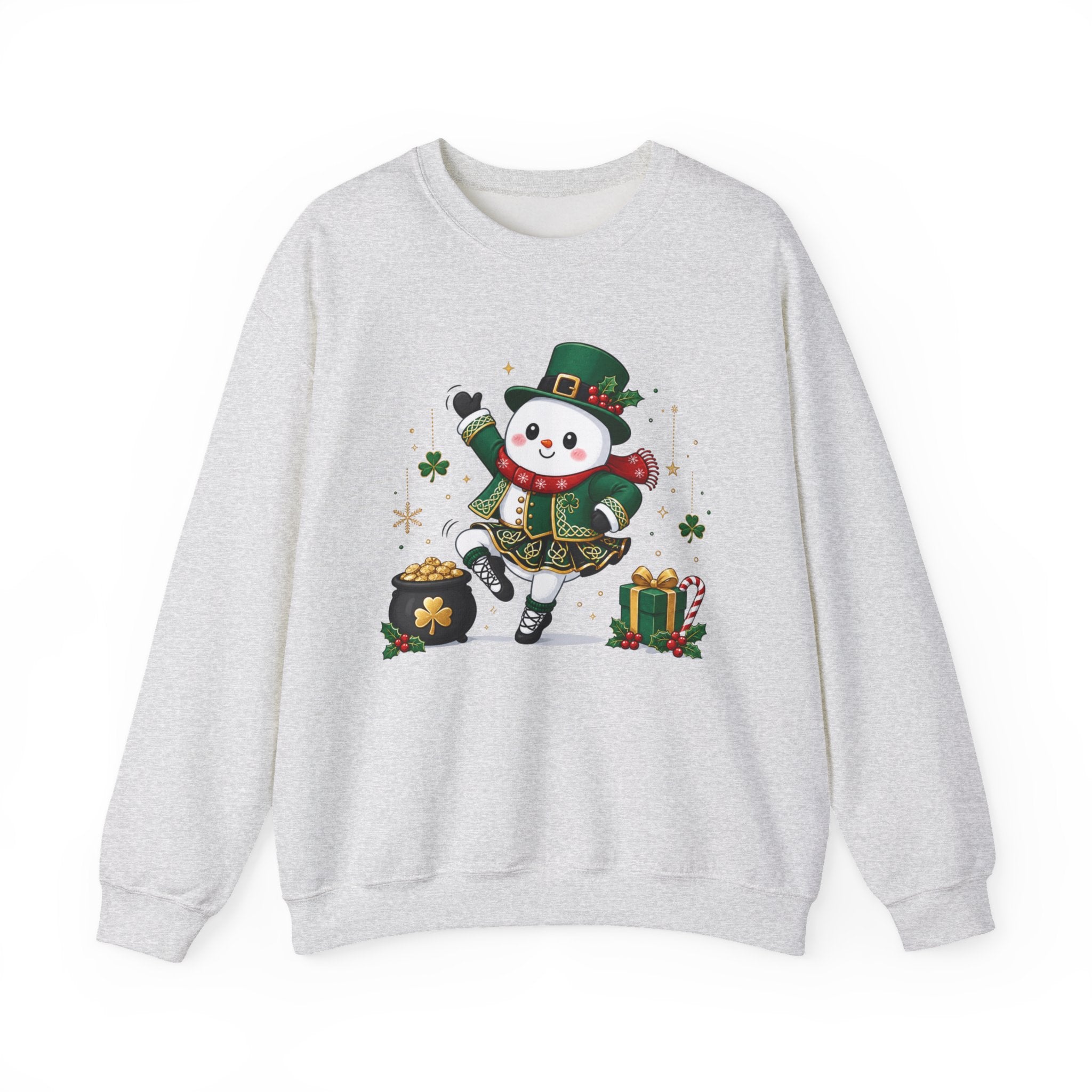 Irish Dancing Snowman Sweatshirt, St. Patrick's Day Irish Dancer, Celtic Christmas Snowman, Irish Dance Gift, Holiday Crewneck
