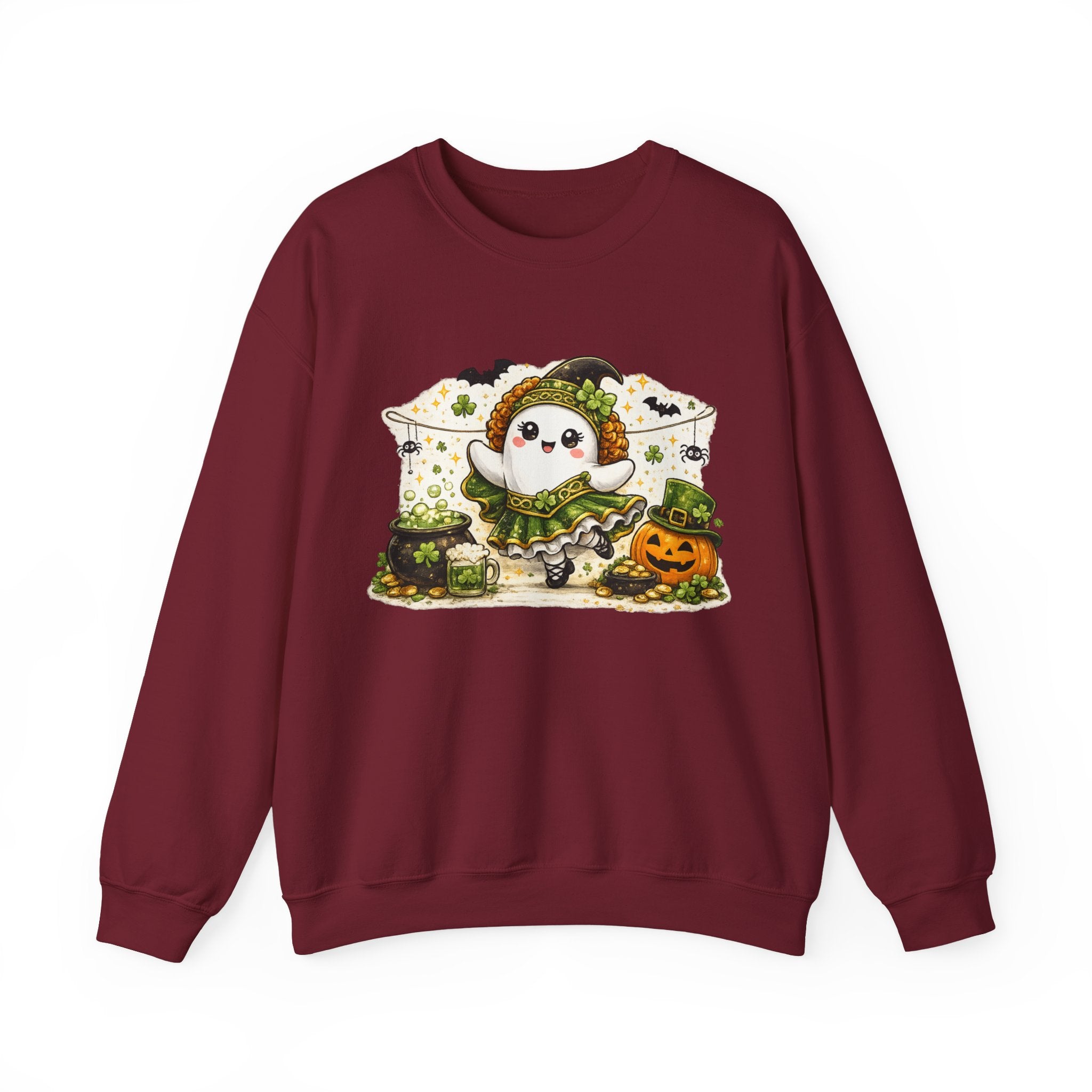 Irish Dance Halloween Ghost Sweatshirt, Cute Irish Dancer Ghost Crewneck, Spooky Dance Shirt, Halloween Dancer Gift, Irish Dance Sweater