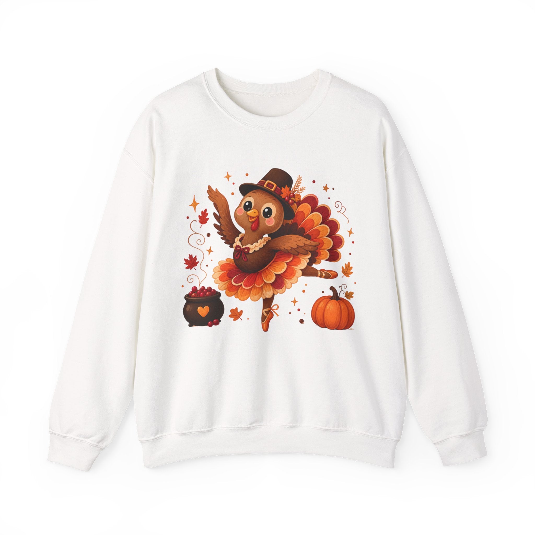 Thanksgiving Ballerina Turkey Sweatshirt, Dancing Turkey Crewneck, Fall Dance Shirt, Dancer Wear, Dance Teacher Gift