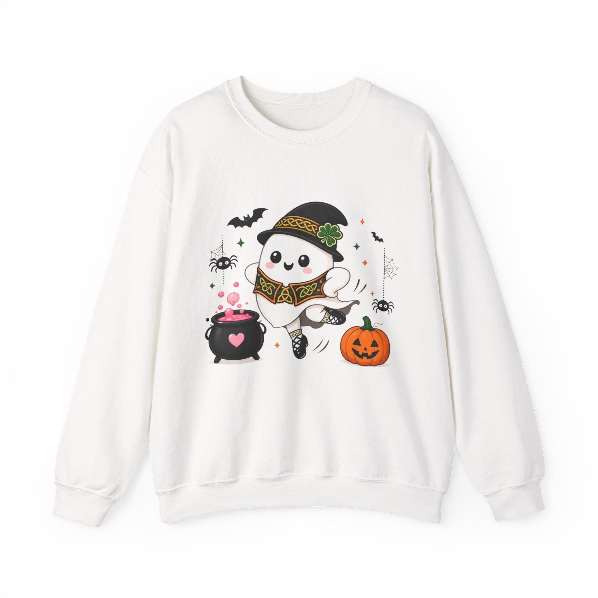 Irish Dance Halloween Ghost Sweatshirt, Cute Irish Dancer Ghost Crewneck, Spooky Irish Dance Shirt, Halloween Dance Gift, Fall Dancer Sweater