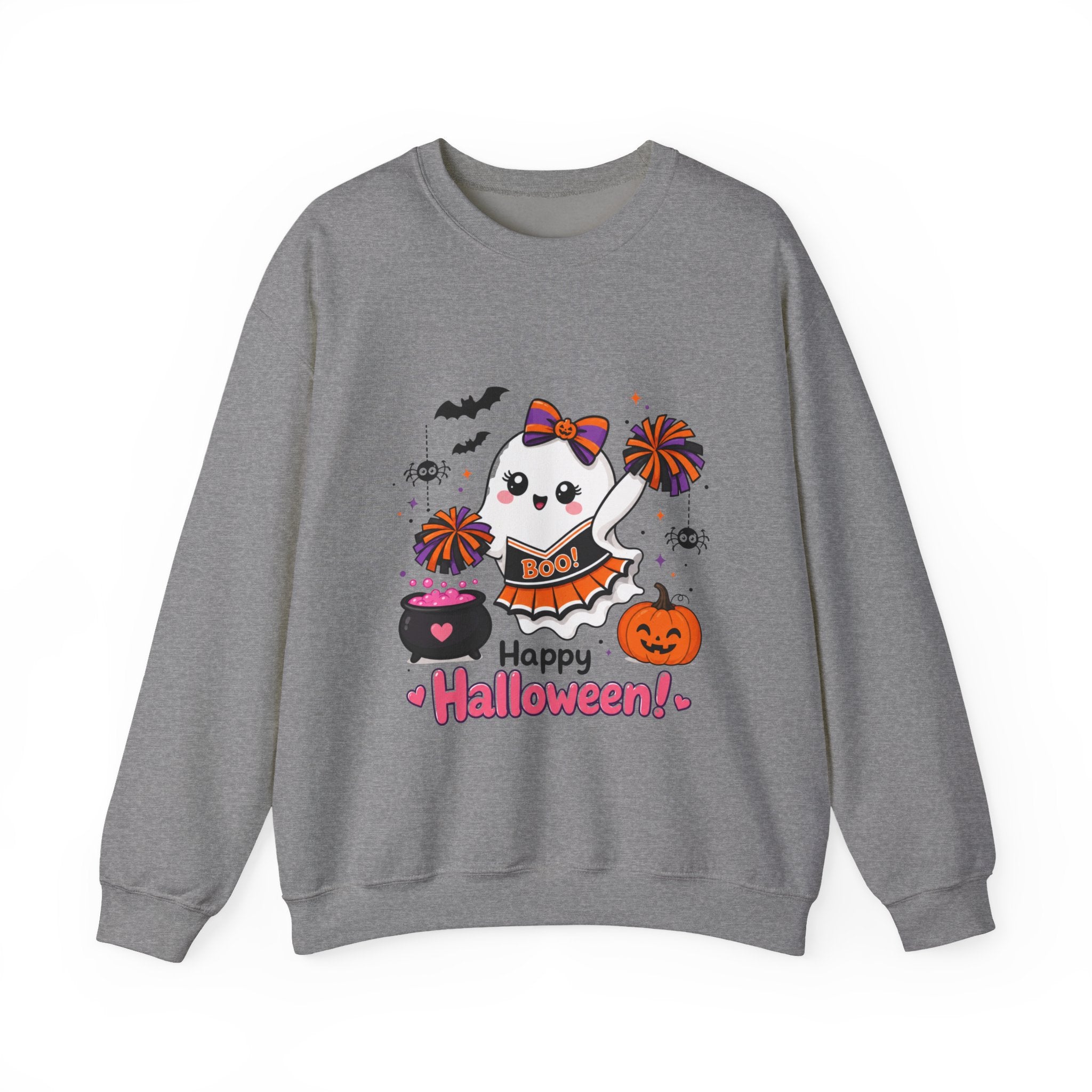 Spooky Cheer Ghost Sweatshirt, Halloween Cheer Mom Crewneck, Cute Pumpkin Ghost Shirt Fall Sweater, Cozy Halloween Top