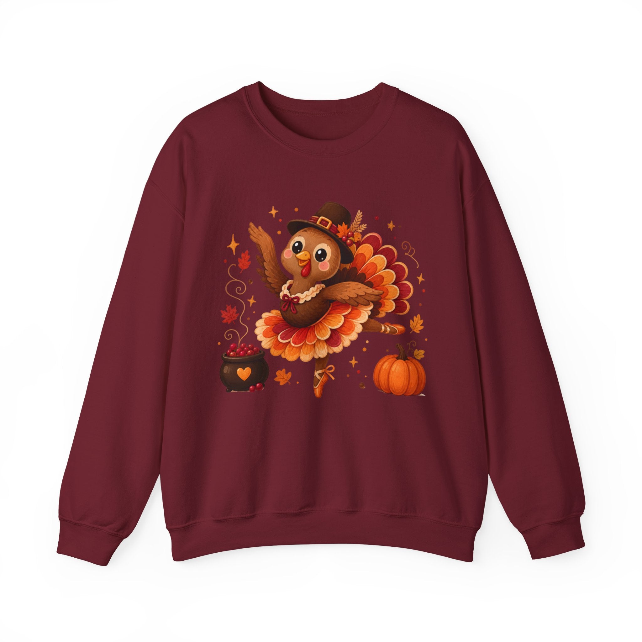 Thanksgiving Ballerina Turkey Sweatshirt, Dancing Turkey Crewneck, Fall Dance Shirt, Dancer Wear, Dance Teacher Gift