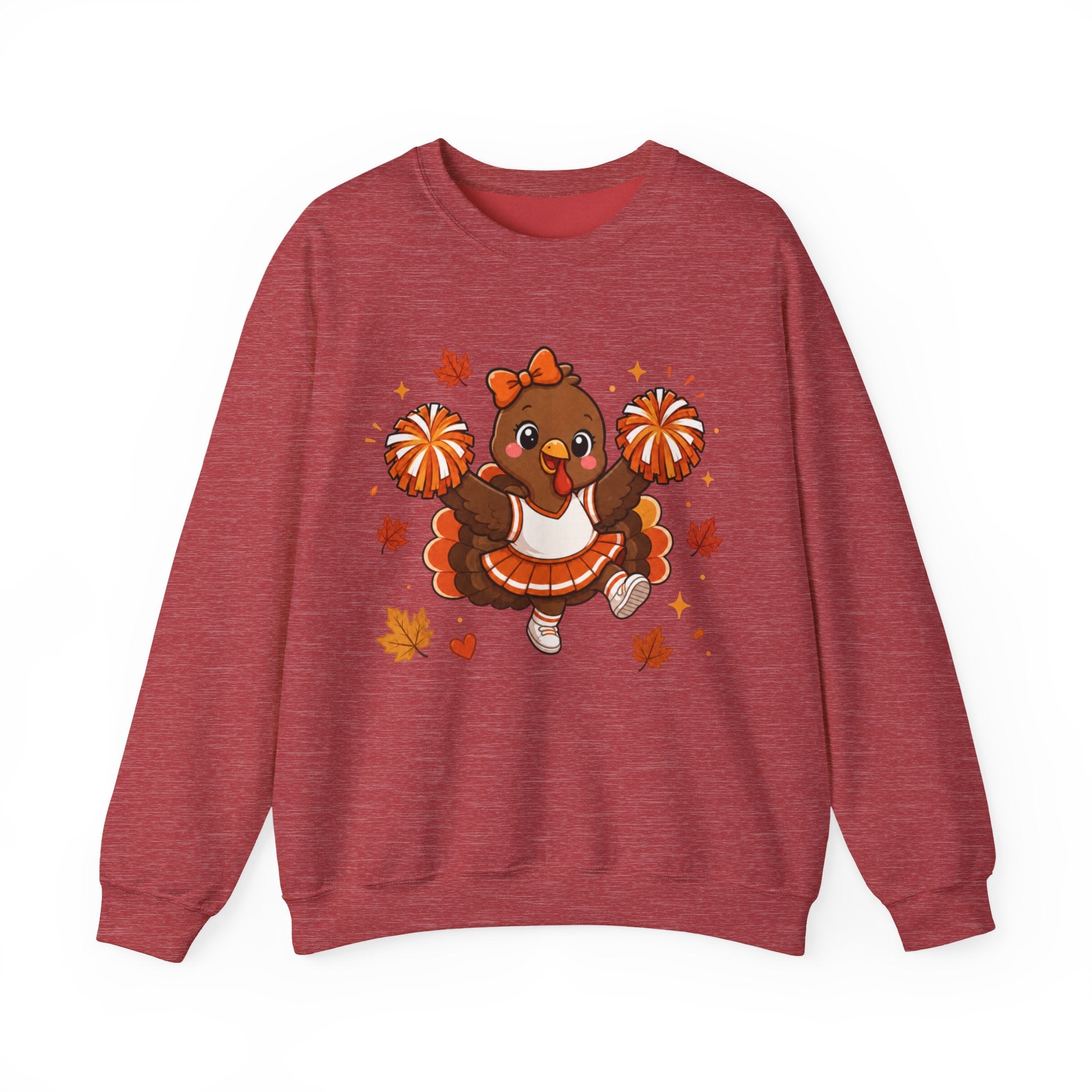 Thanksgiving Cheerleader Sweatshirt, Cheering Turkey Crewneck, Cheer Mom Thanksgiving Shirt, Fall Cheer Gift, Turkey Cheer Sweater