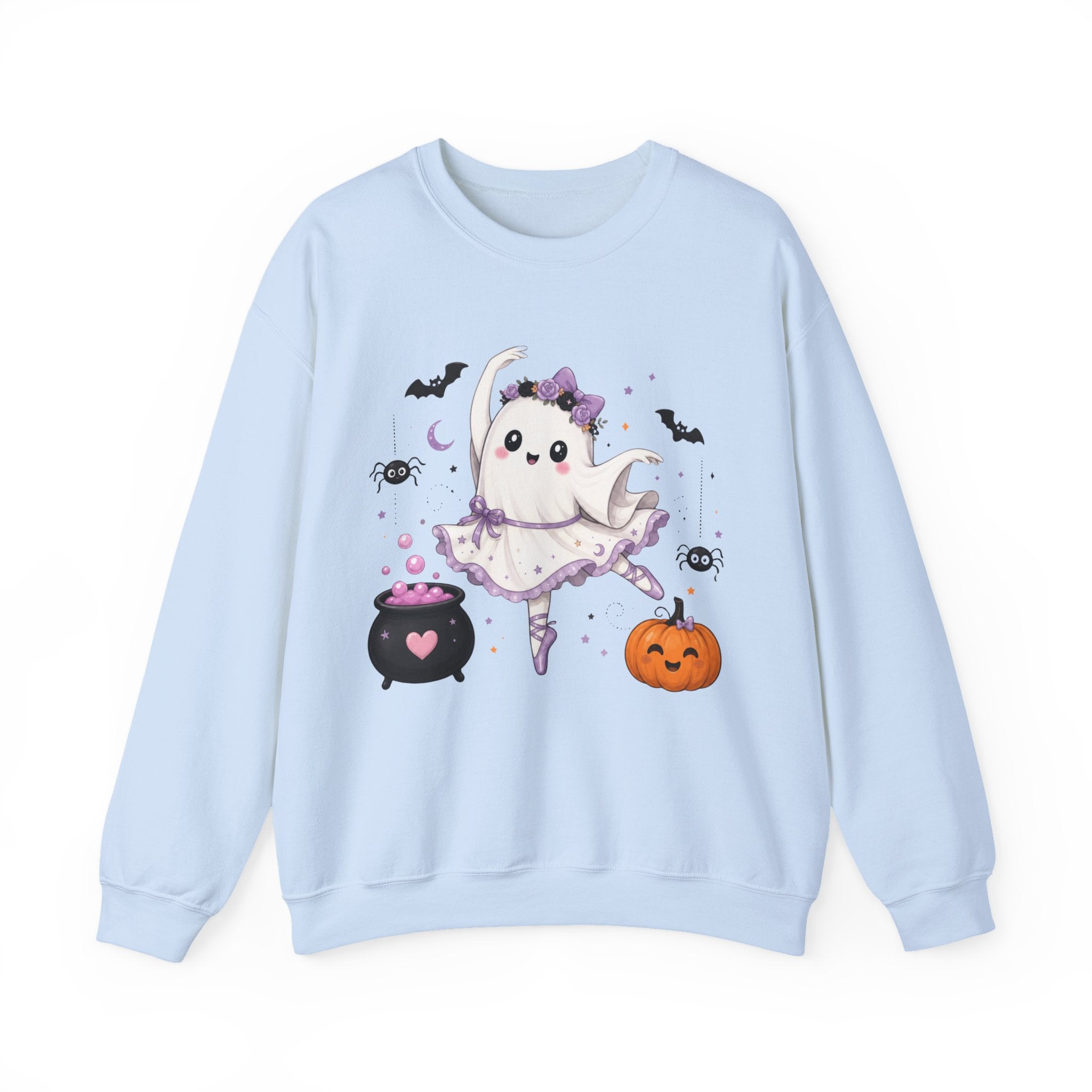 Ghost Ballerina Halloween Sweatshirt, Cute Ballet Dancer Ghost Crewneck, Spooky Ballet Shirt, Ballerina Gift, Pink Halloween Sweater