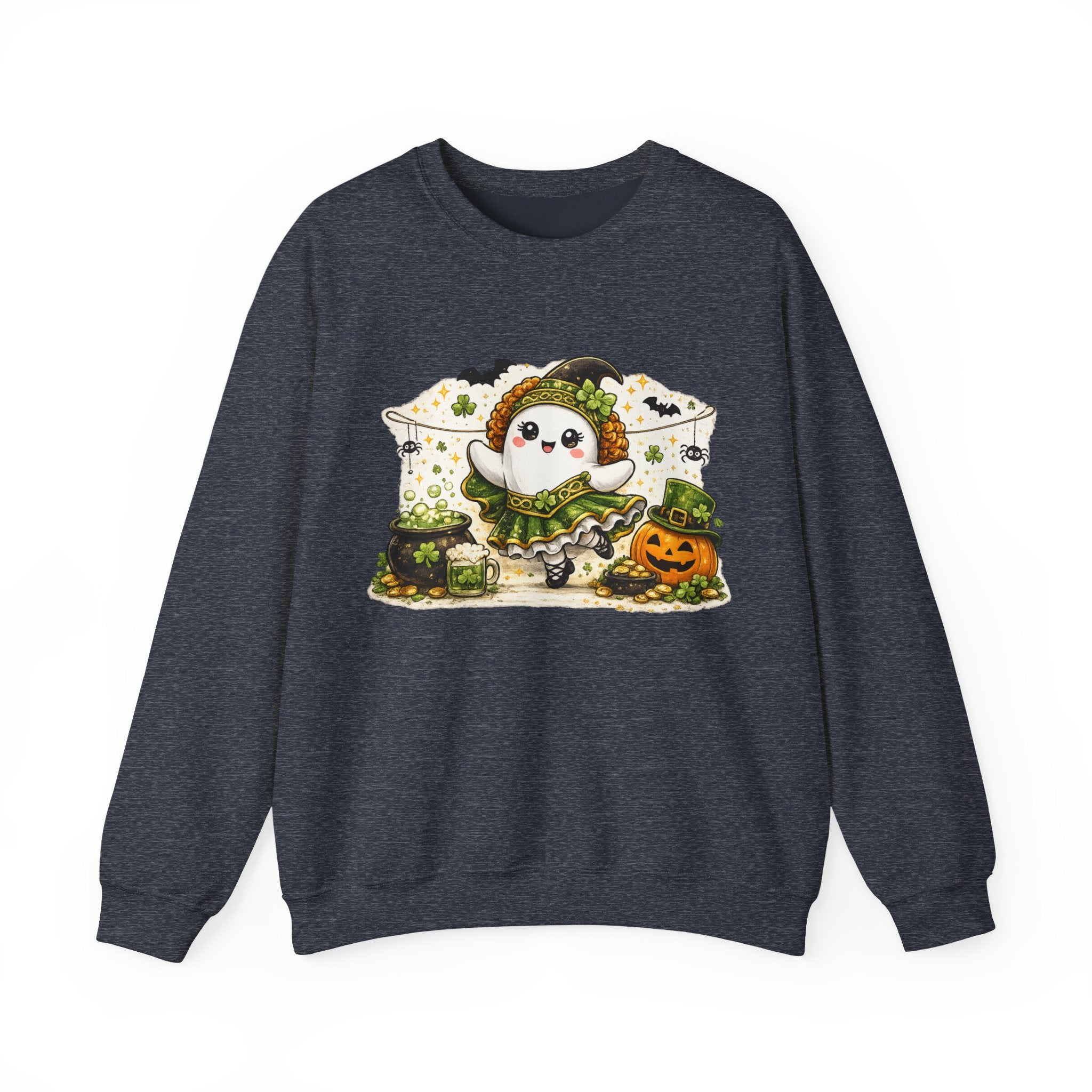 Irish Dance Halloween Ghost Sweatshirt, Cute Irish Dancer Ghost Crewneck, Spooky Dance Shirt, Halloween Dancer Gift, Irish Dance Sweater