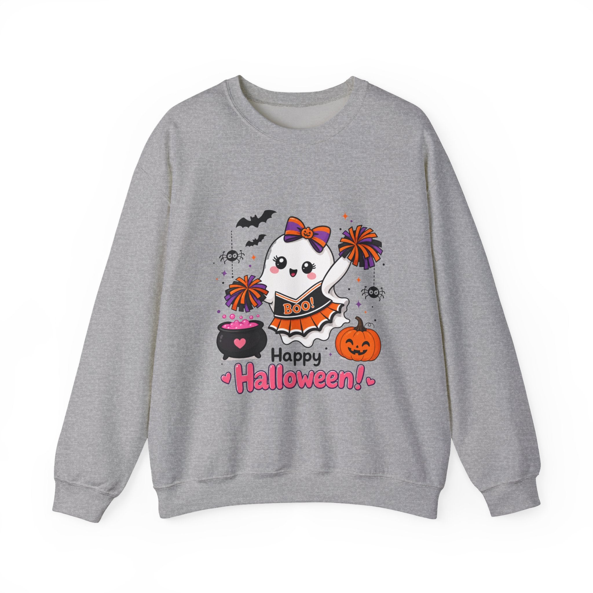 Spooky Cheer Ghost Sweatshirt, Halloween Cheer Mom Crewneck, Cute Pumpkin Ghost Shirt Fall Sweater, Cozy Halloween Top