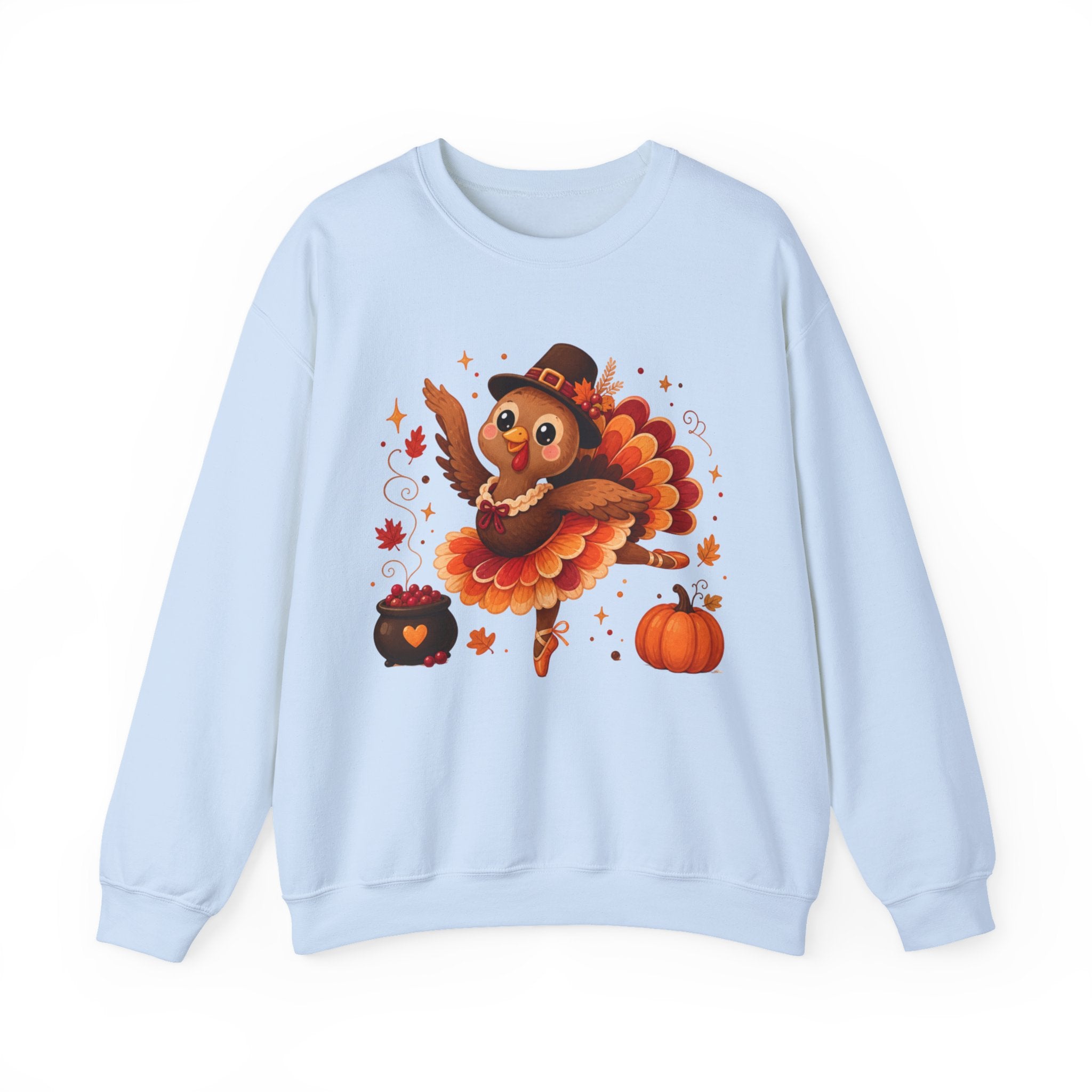 Thanksgiving Ballerina Turkey Sweatshirt, Dancing Turkey Crewneck, Fall Dance Shirt, Dancer Wear, Dance Teacher Gift