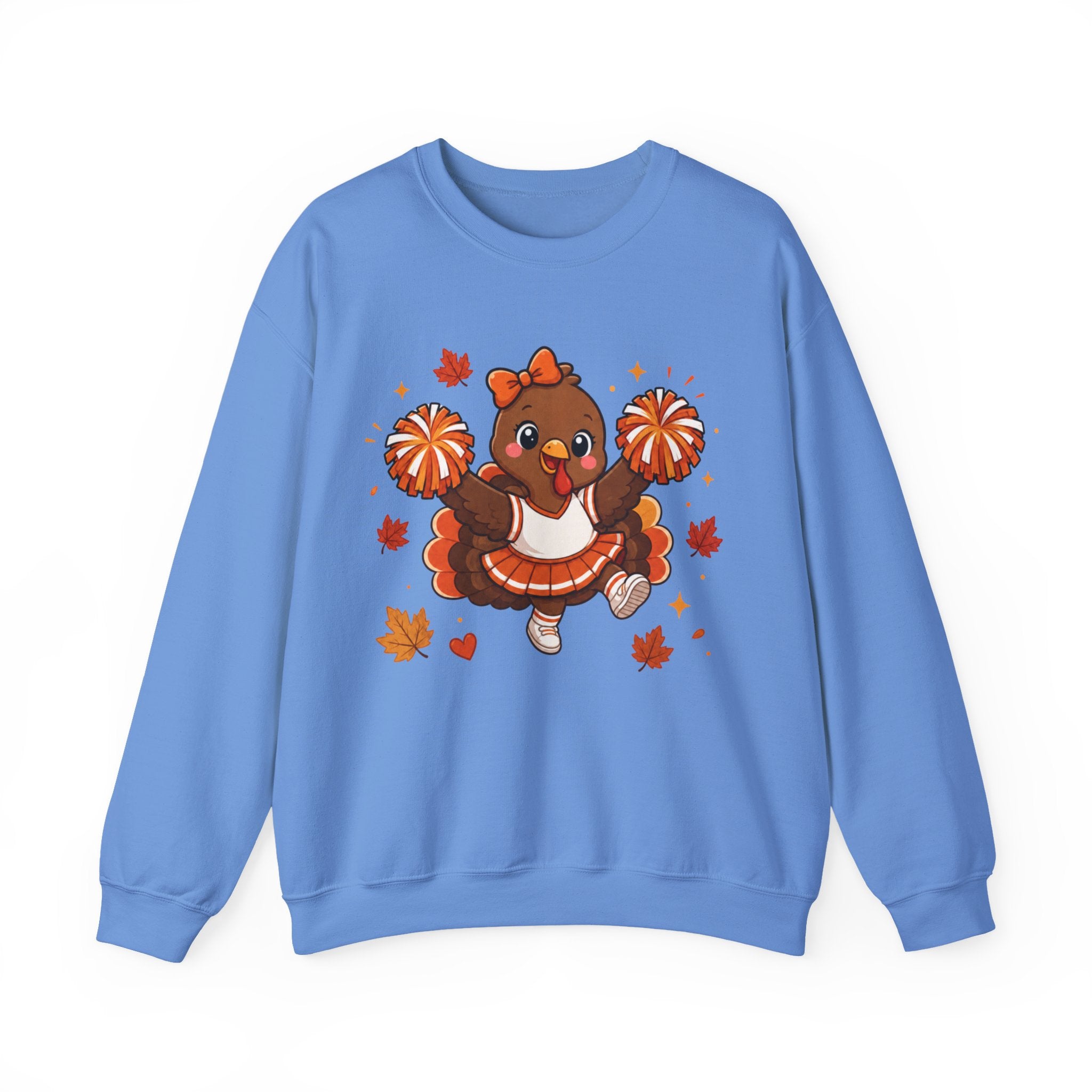 Thanksgiving Cheerleader Sweatshirt, Cheering Turkey Crewneck, Cheer Mom Thanksgiving Shirt, Fall Cheer Gift, Turkey Cheer Sweater
