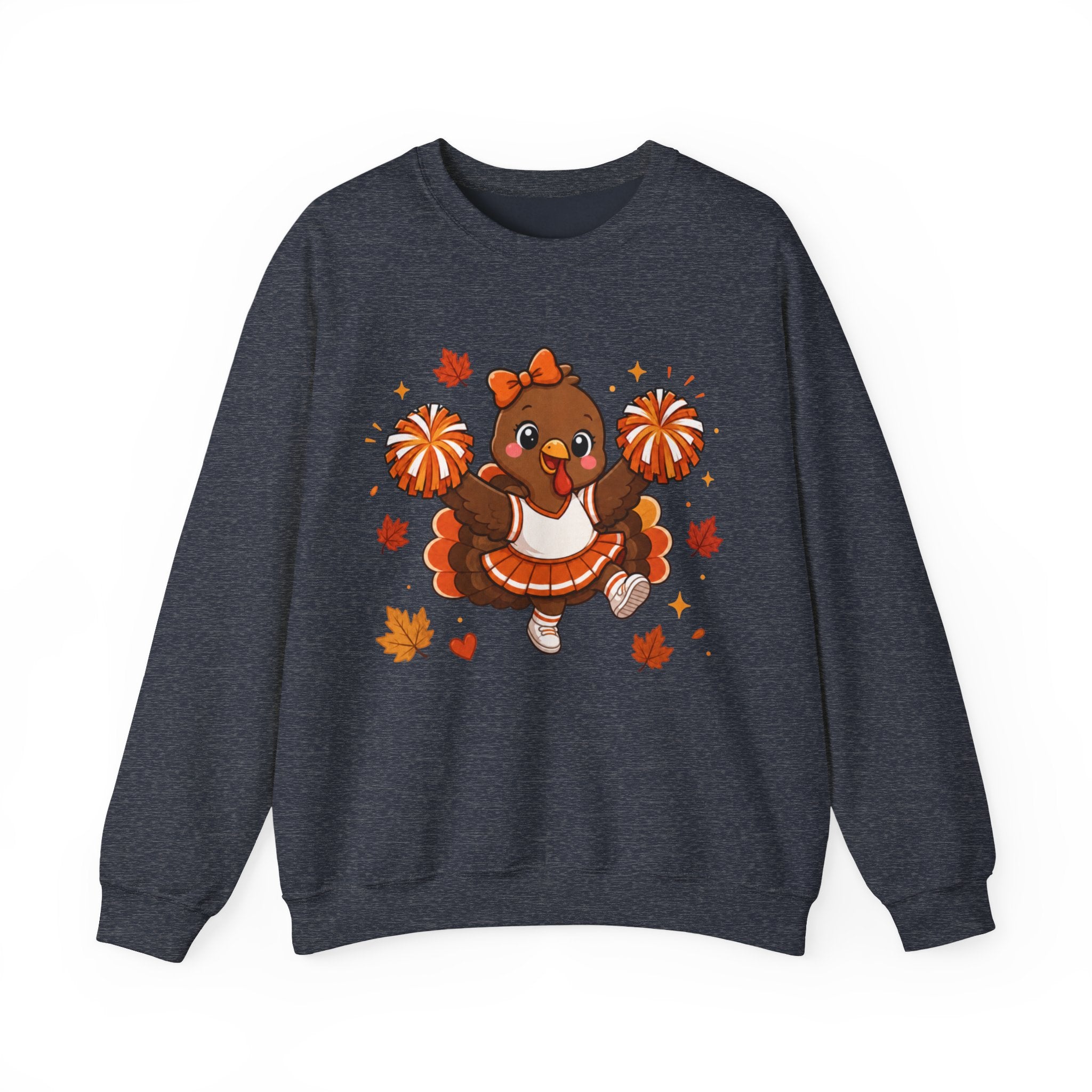 Thanksgiving Cheerleader Sweatshirt, Cheering Turkey Crewneck, Cheer Mom Thanksgiving Shirt, Fall Cheer Gift, Turkey Cheer Sweater