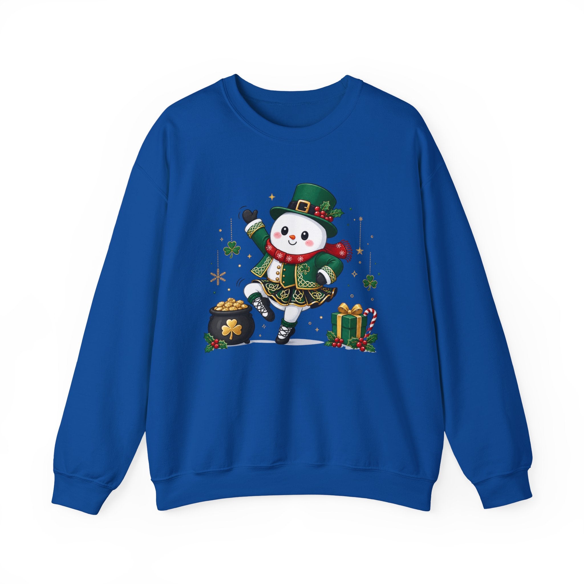 Irish Dancing Snowman Sweatshirt, St. Patrick's Day Irish Dancer, Celtic Christmas Snowman, Irish Dance Gift, Holiday Crewneck