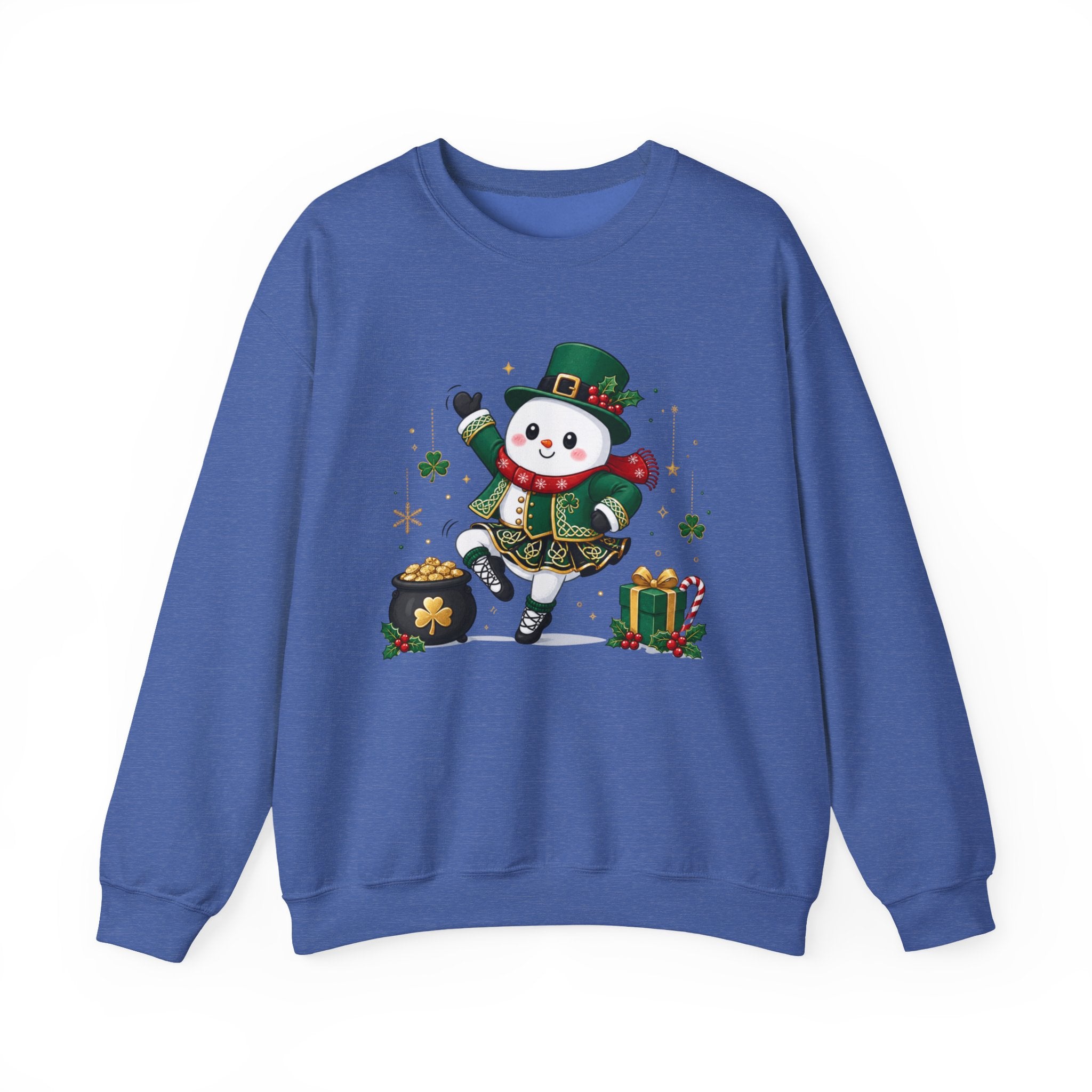 Irish Dancing Snowman Sweatshirt, St. Patrick's Day Irish Dancer, Celtic Christmas Snowman, Irish Dance Gift, Holiday Crewneck