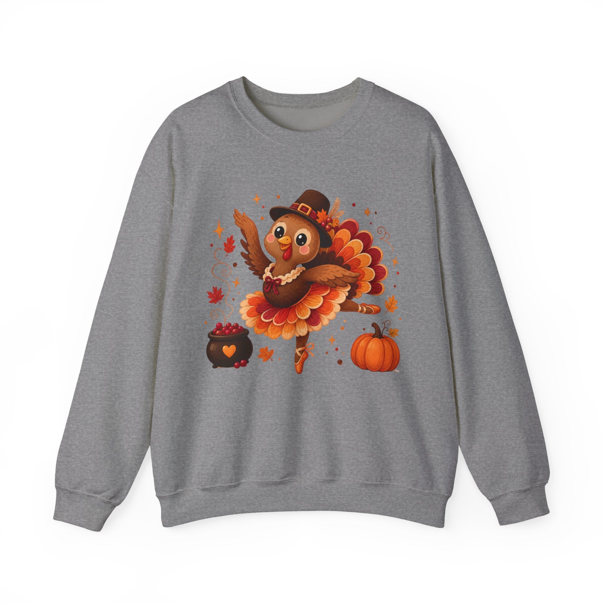 Thanksgiving Ballerina Turkey Sweatshirt, Dancing Turkey Crewneck, Fall Dance Shirt, Dancer Wear, Dance Teacher Gift