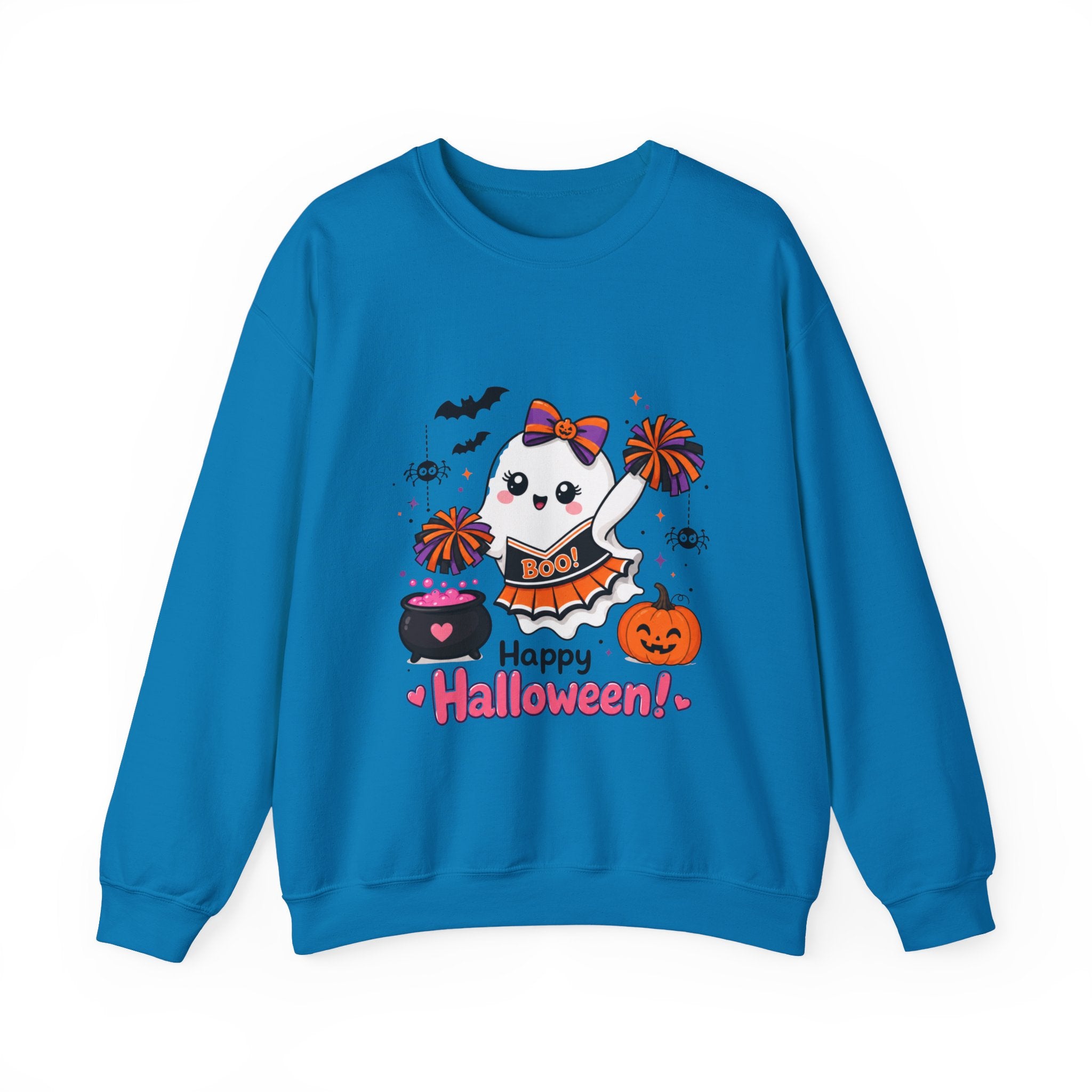 Spooky Cheer Ghost Sweatshirt, Halloween Cheer Mom Crewneck, Cute Pumpkin Ghost Shirt Fall Sweater, Cozy Halloween Top