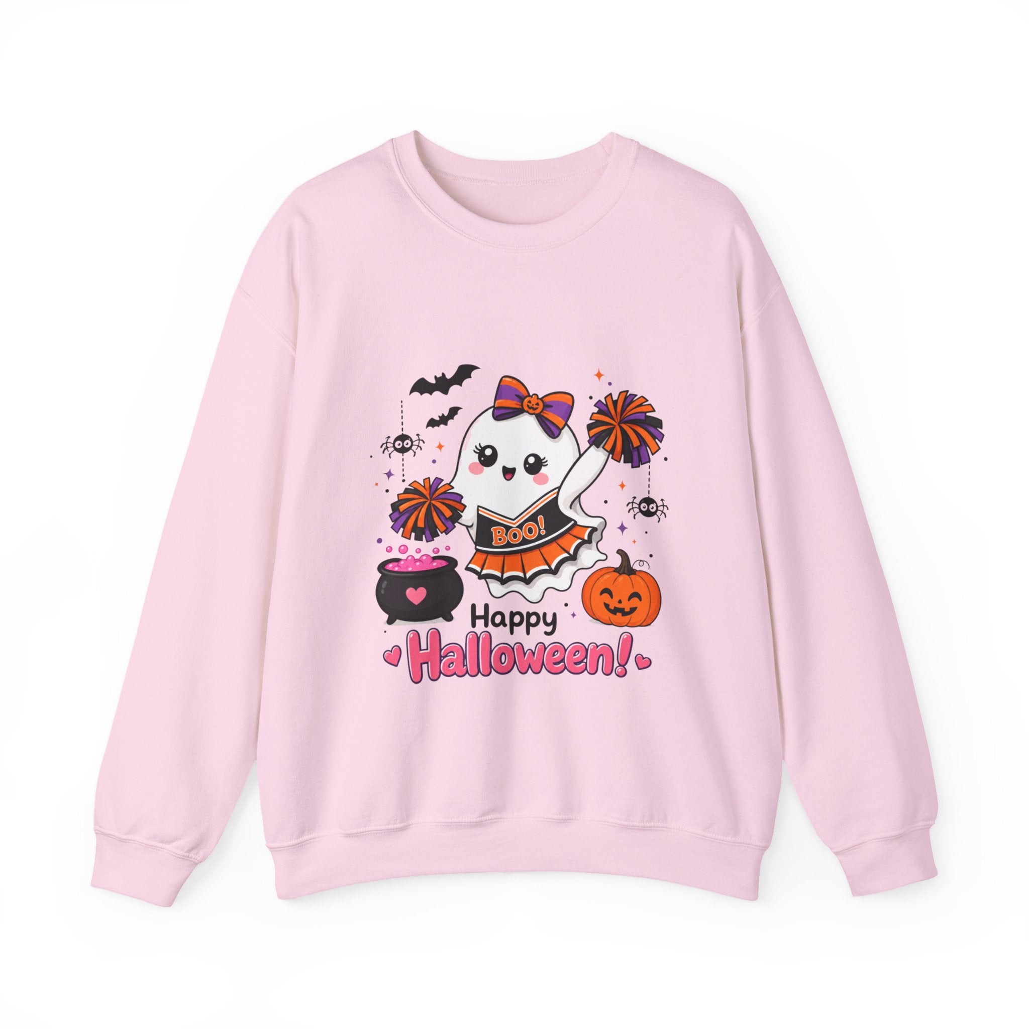 Spooky Cheer Ghost Sweatshirt, Halloween Cheer Mom Crewneck, Cute Pumpkin Ghost Shirt Fall Sweater, Cozy Halloween Top