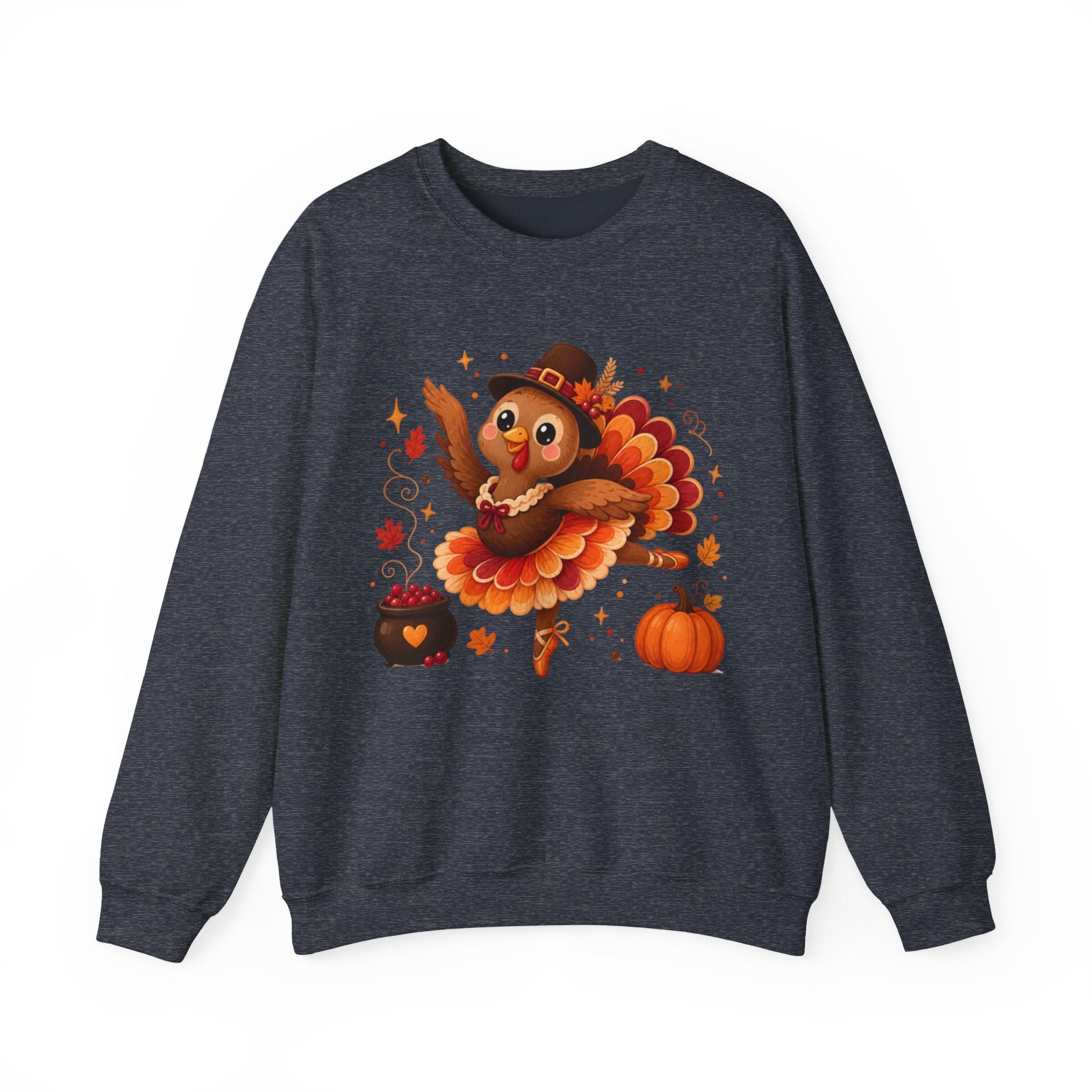 Thanksgiving Ballerina Turkey Sweatshirt, Dancing Turkey Crewneck, Fall Dance Shirt, Dancer Wear, Dance Teacher Gift
