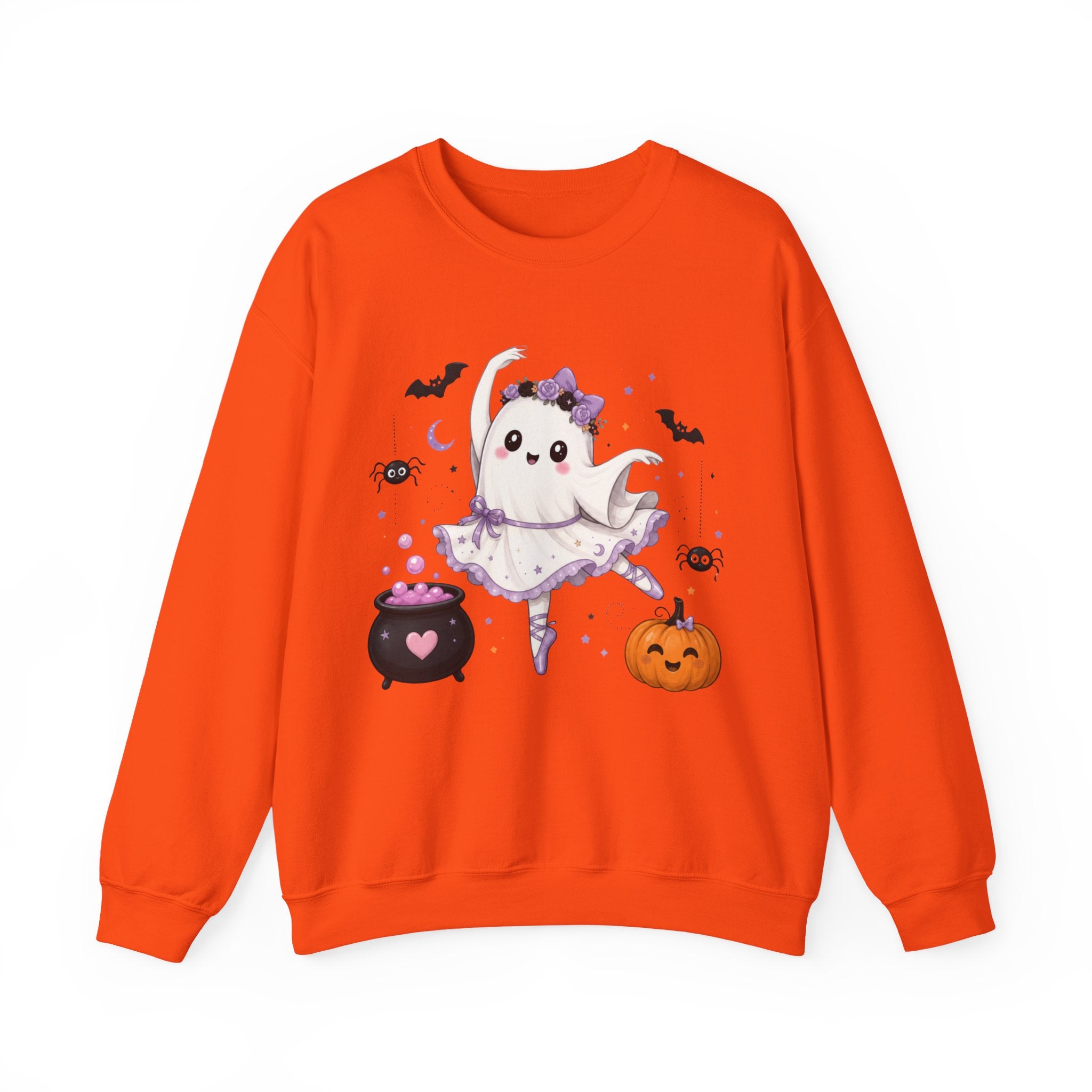 Ghost Ballerina Halloween Sweatshirt, Cute Ballet Dancer Ghost Crewneck, Spooky Ballet Shirt, Ballerina Gift, Pink Halloween Sweater